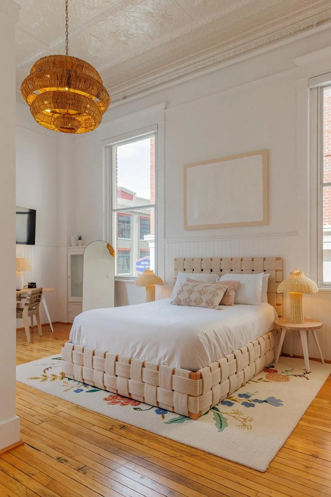 Bed in Fire Station One Boutique Hotel