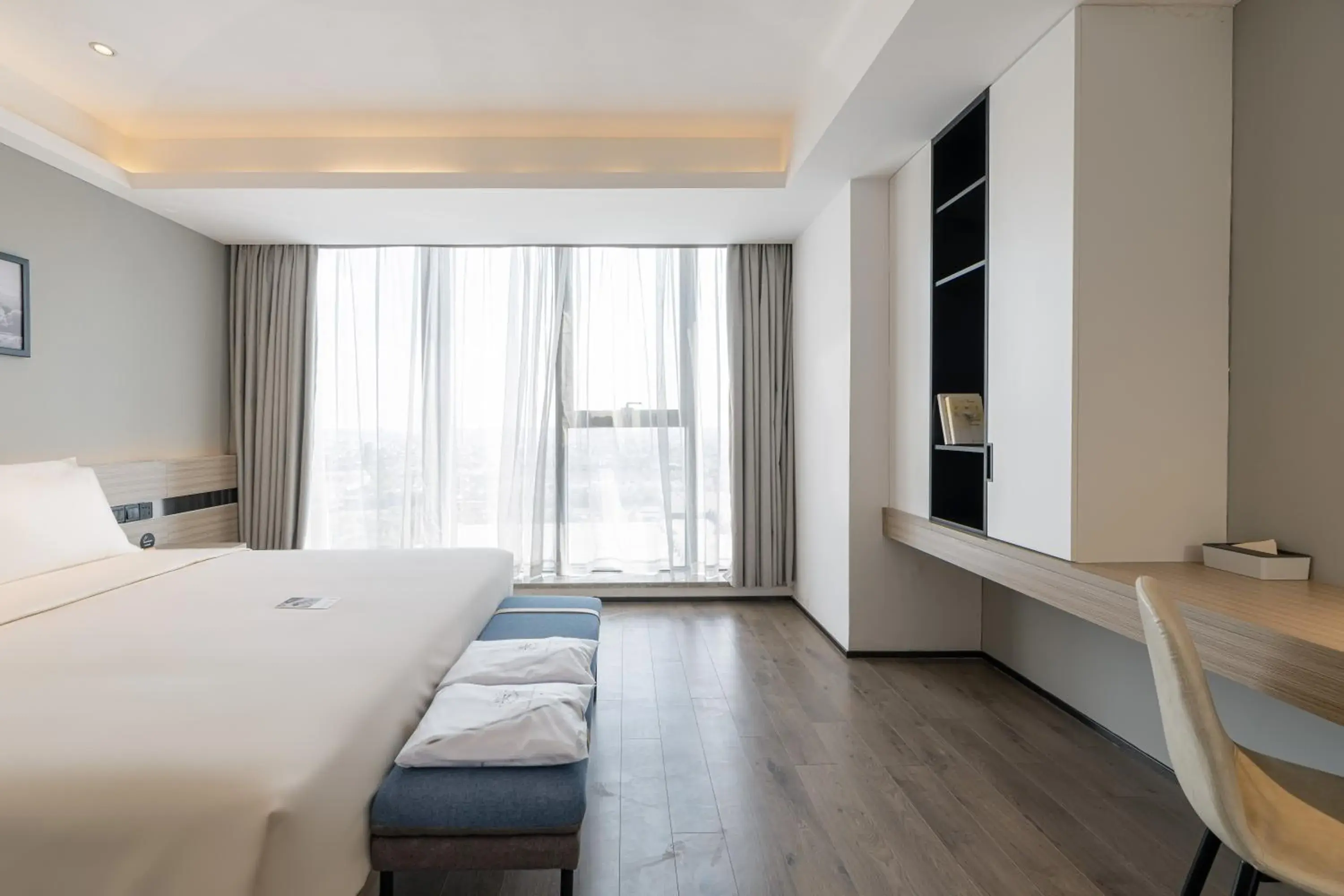Bed in Atour Hotel Suzhou Railway Station North Square Bole Shi Bed in Atour Hotel Suzhou Railway Station North Square Bole Shi