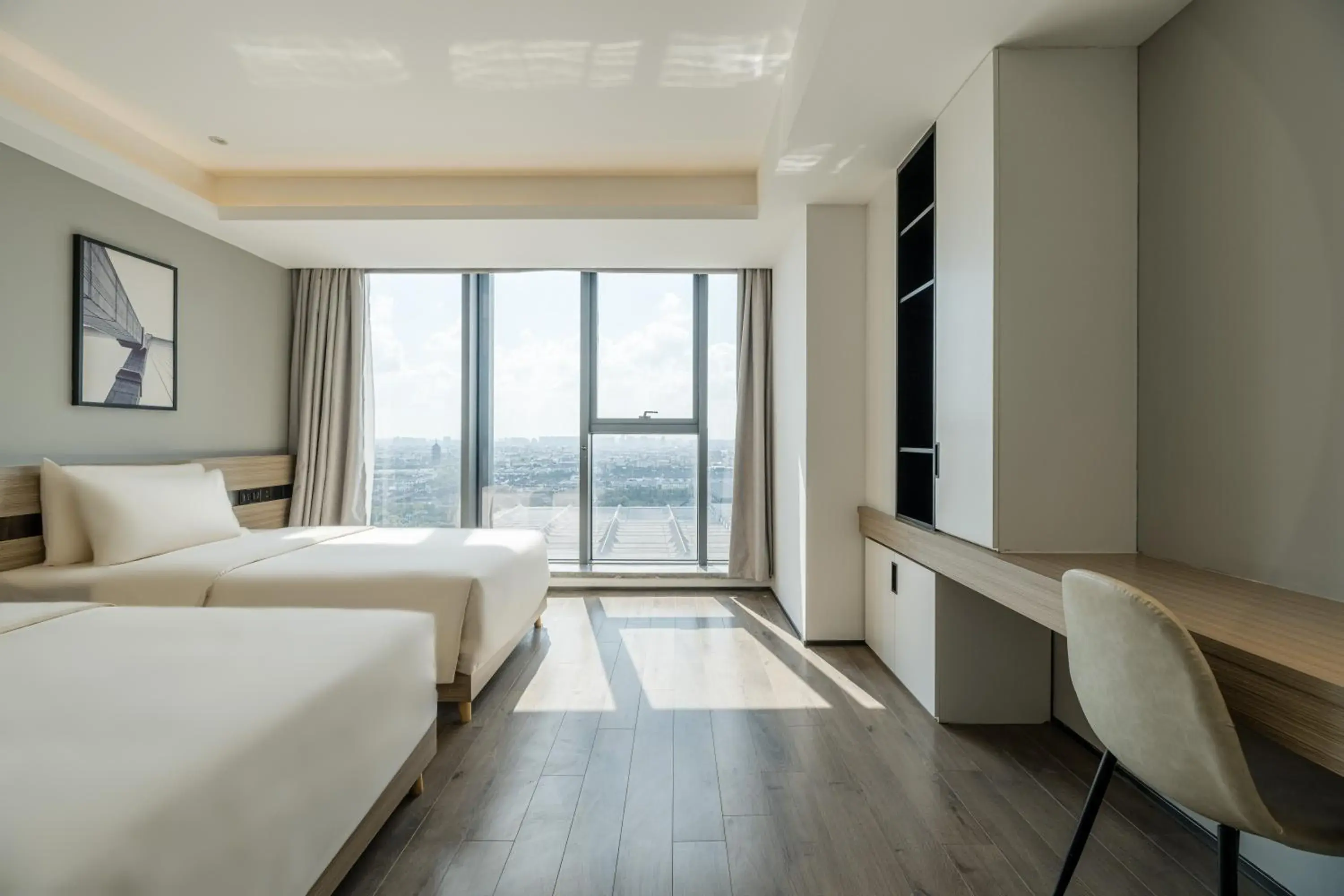 Bed in Atour Hotel Suzhou Railway Station North Square Bole Shi Bed in Atour Hotel Suzhou Railway Station North Square Bole Shi