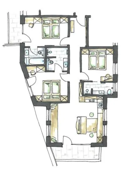 Floor plan in Chalet Marmotta CULM - Luxus Chalet Ski-In Ski-Out