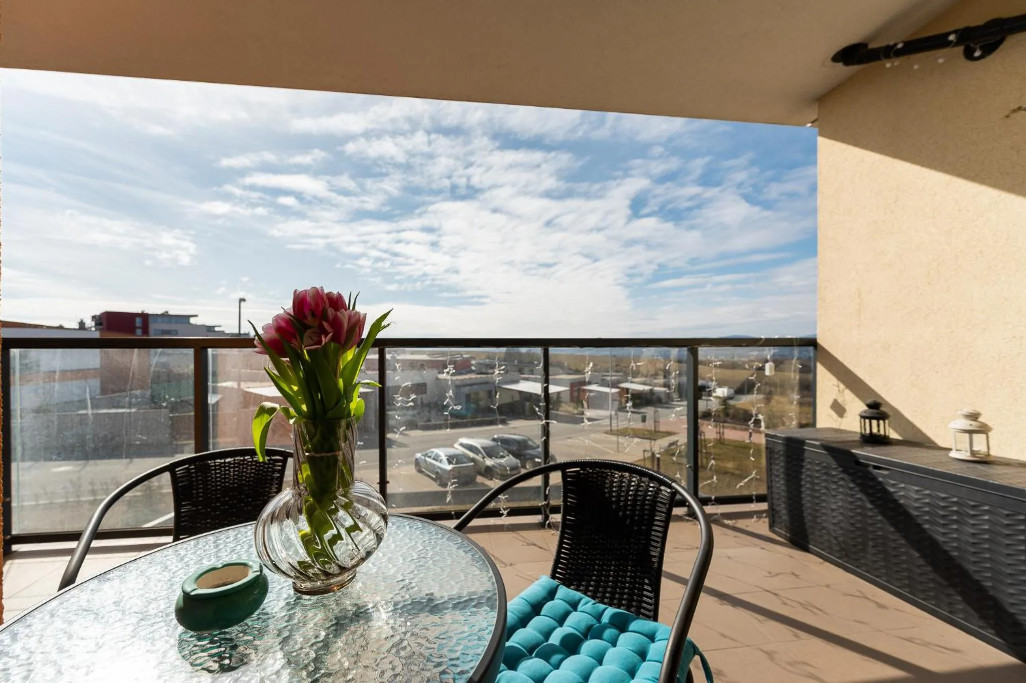 Day in New Spacious Apartment with City View