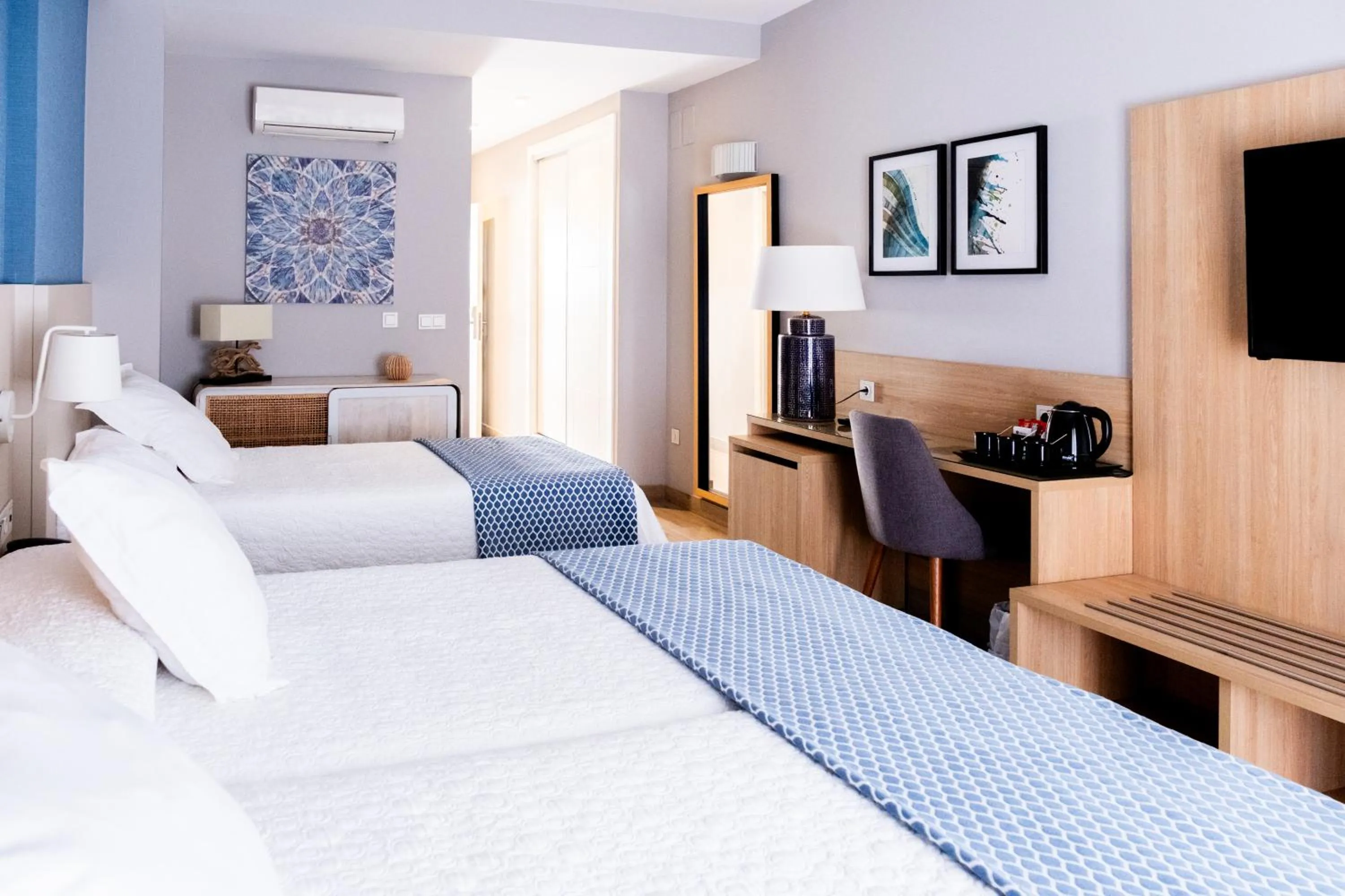 Bedroom, Bed in Hotel Puerta del Mar - Adults Recommended