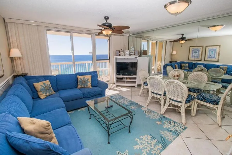 Living room in Pelican Beach 1504 by Pelican Beach Management