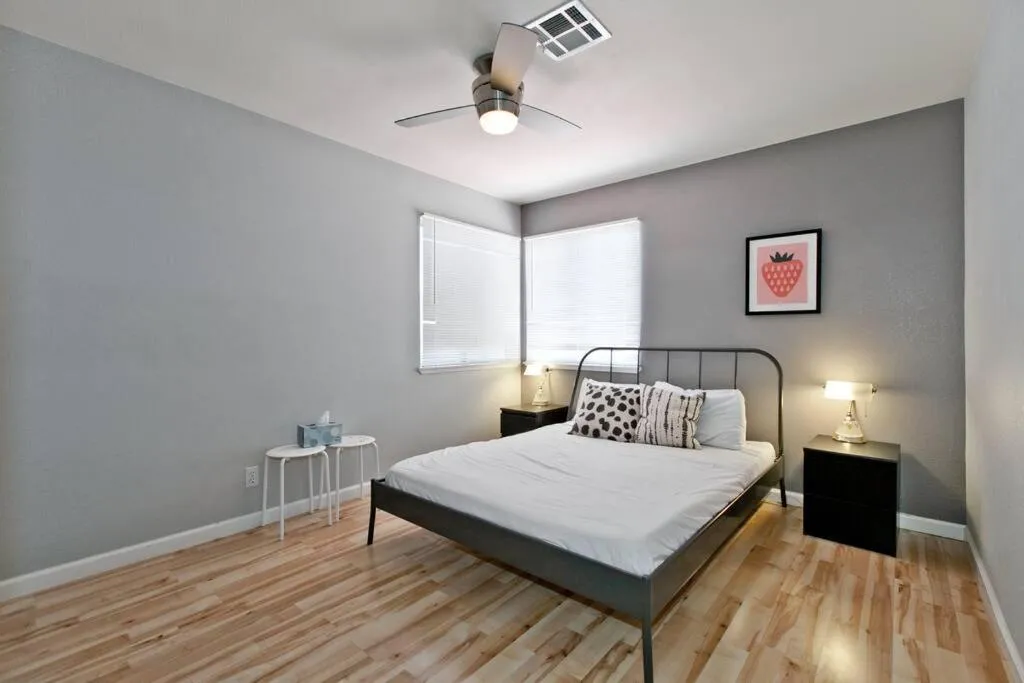 Bed in Bright, Modern 4BR with Beautiful Backyard & Pool!