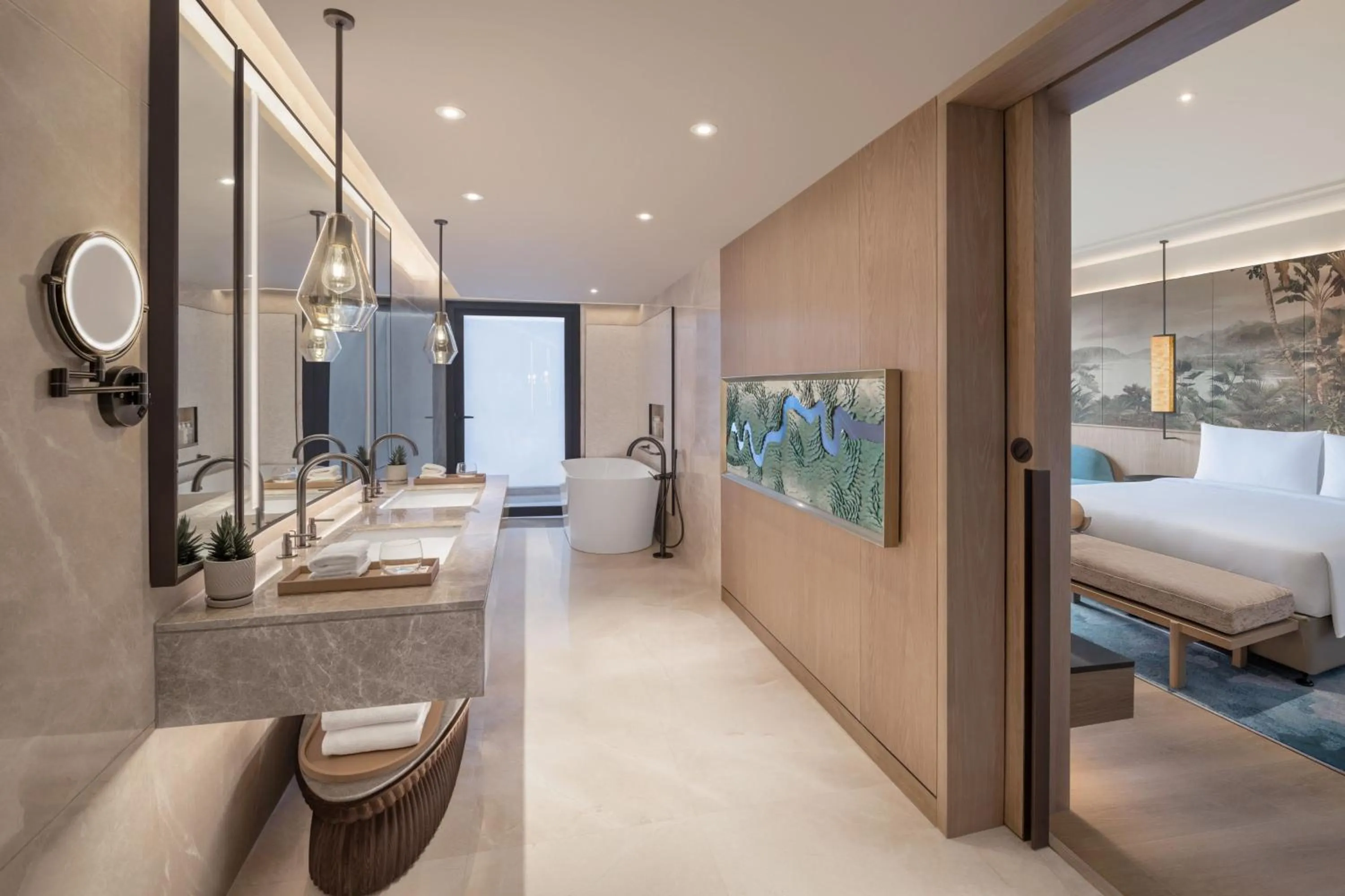 Bathroom, Bed in JW Marriott Goa