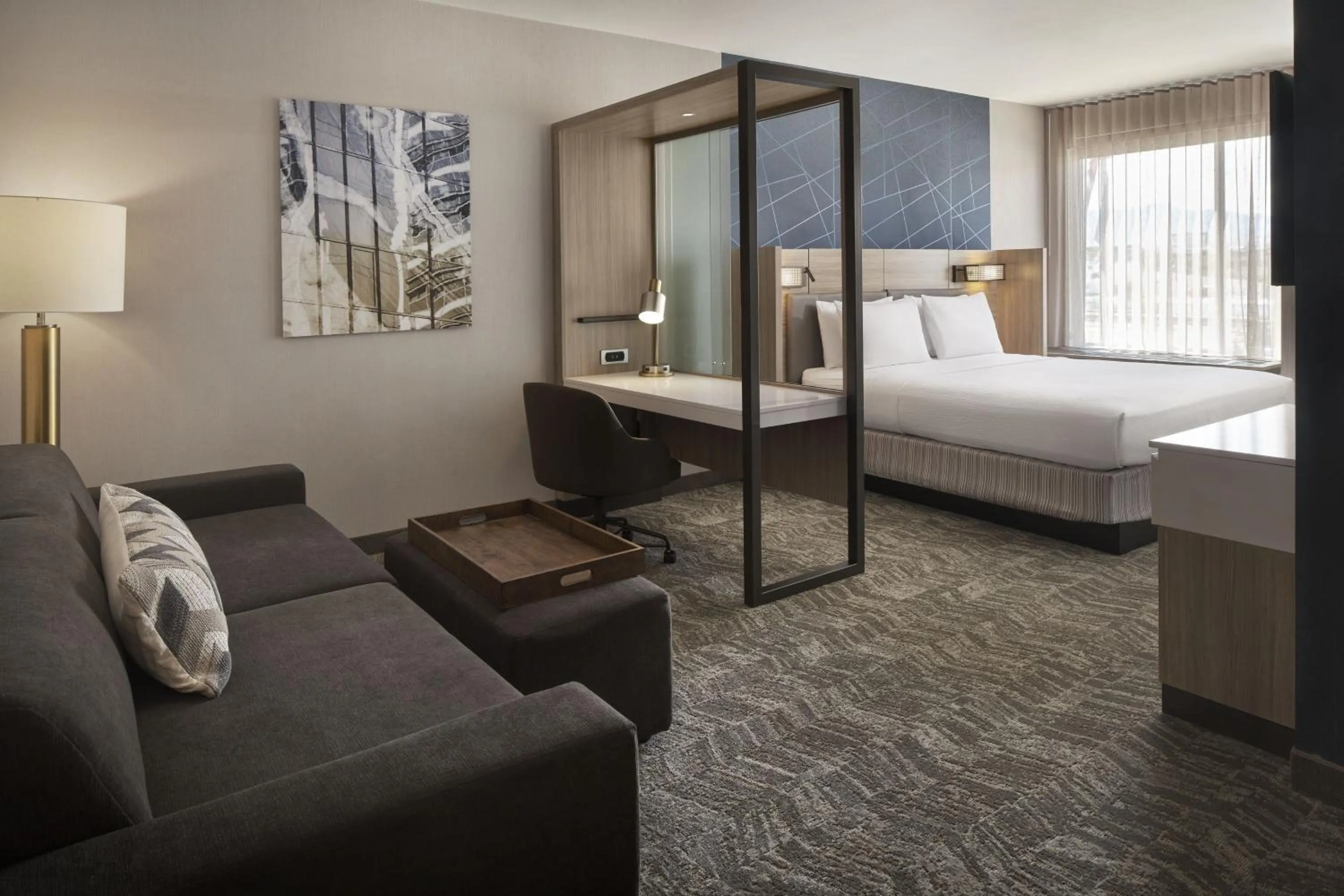 Living room, Bed in SpringHill Suites by Marriott Las Vegas Airport