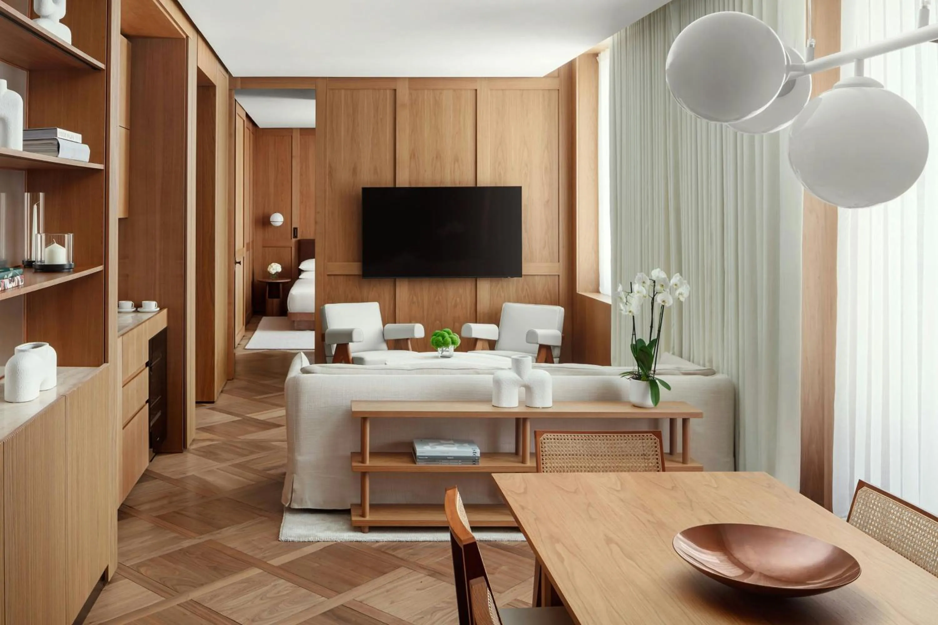 Living room, Bed in The Rome EDITION