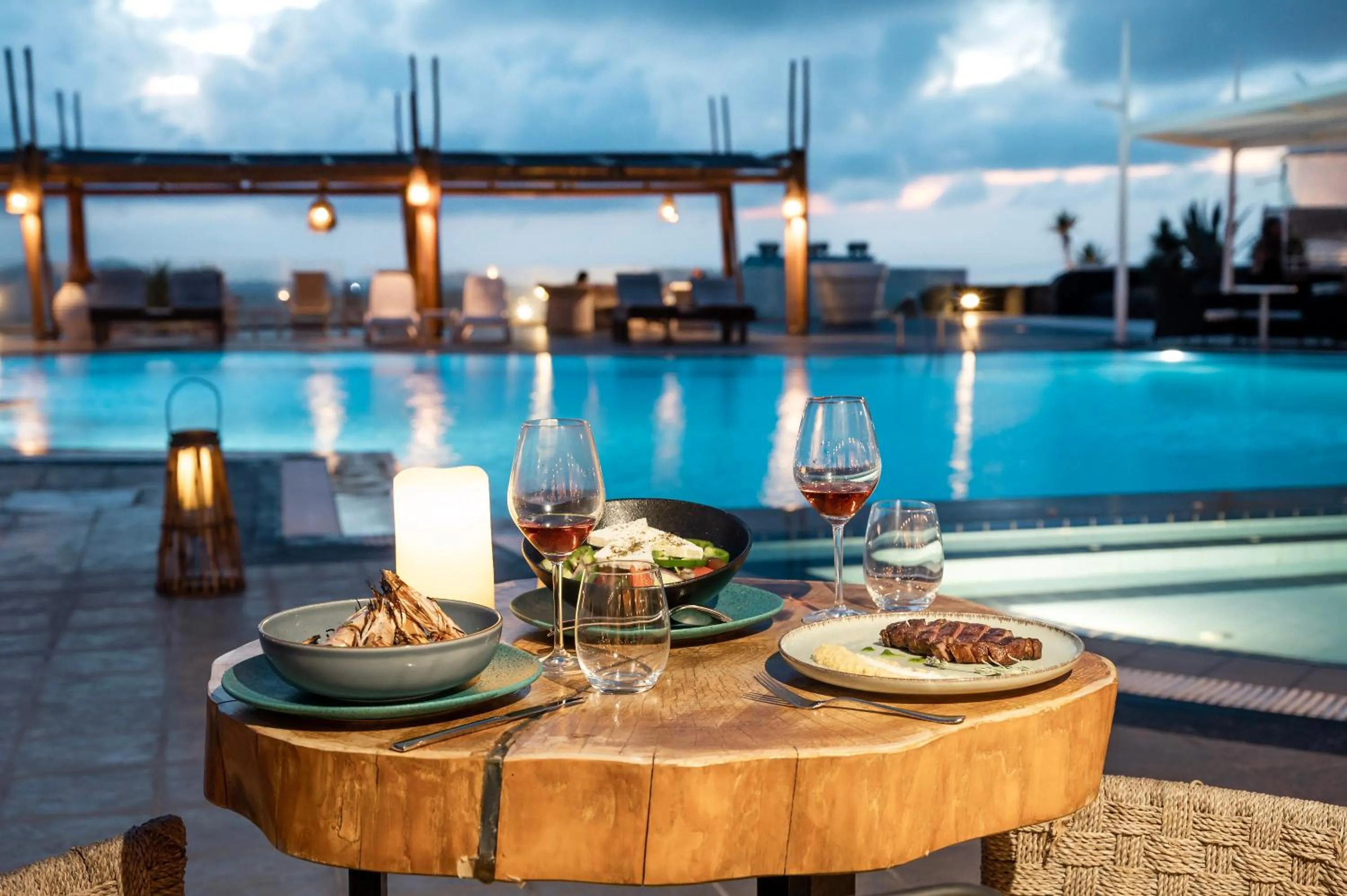 Food close-up in Orizontes Hotel Santorini