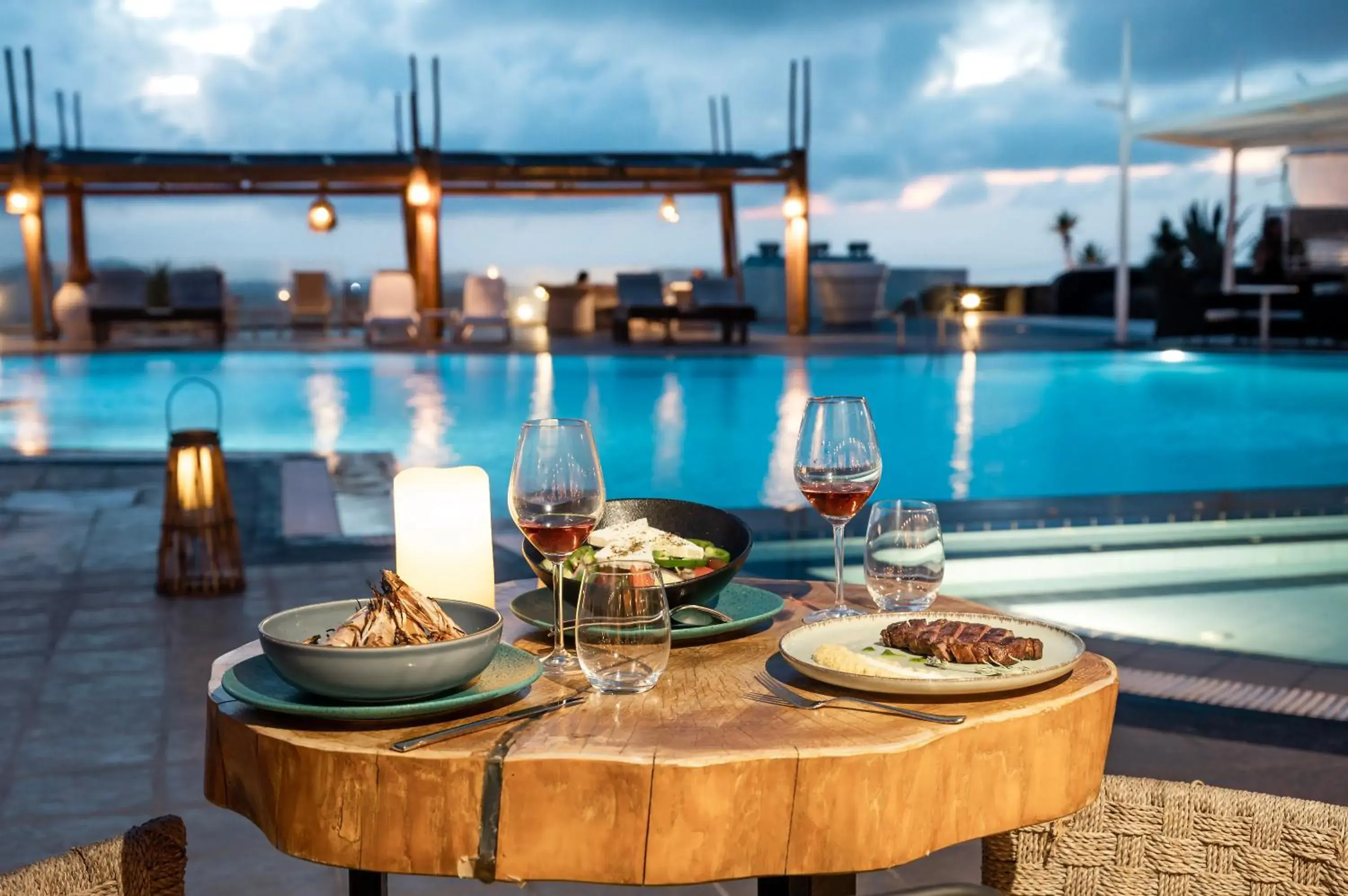 Food close-up in Orizontes Hotel Santorini Food close-up in Orizontes Hotel Santorini