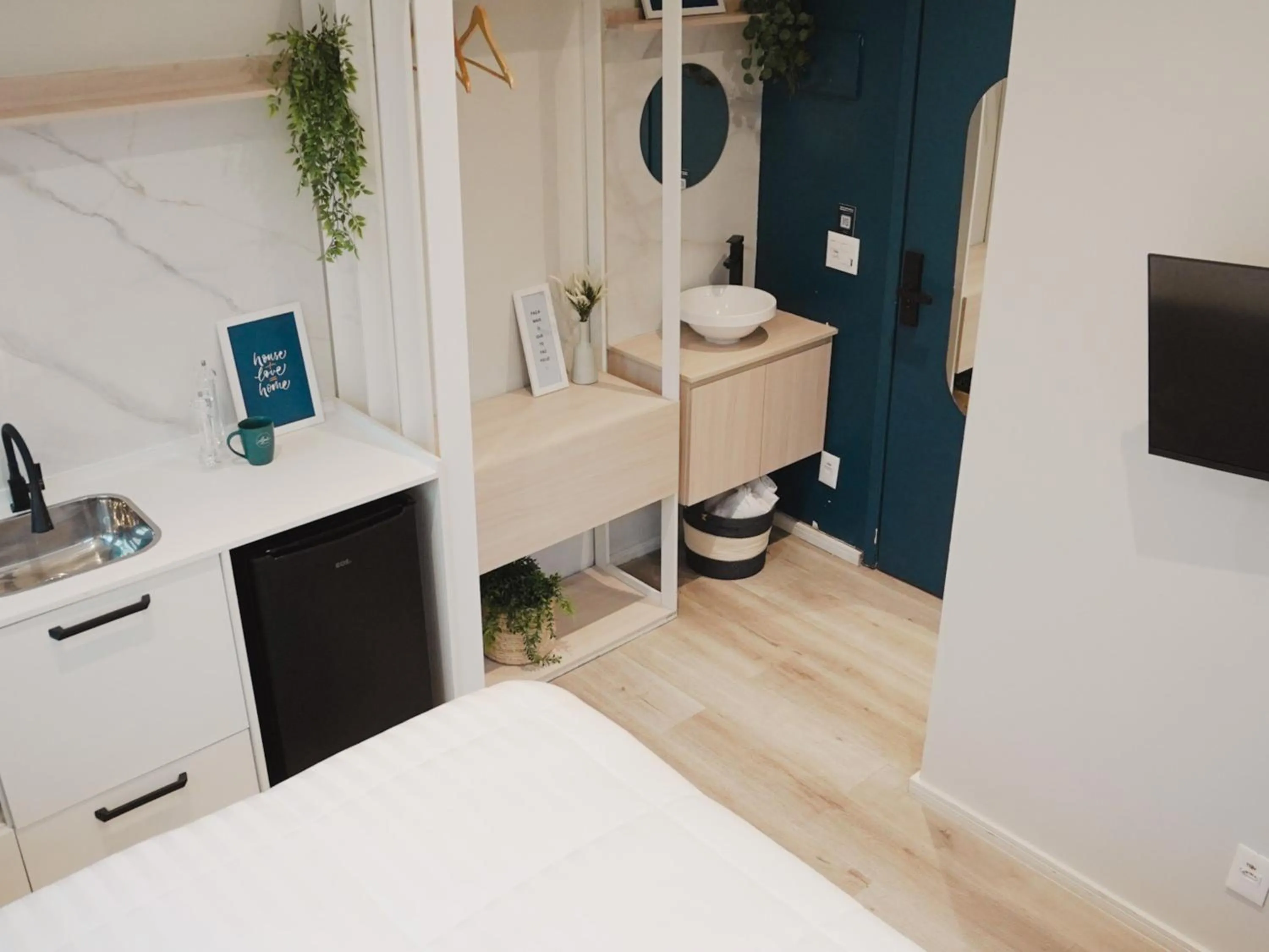 Kitchen or kitchenette, Bed in Apê Metrô Paulista