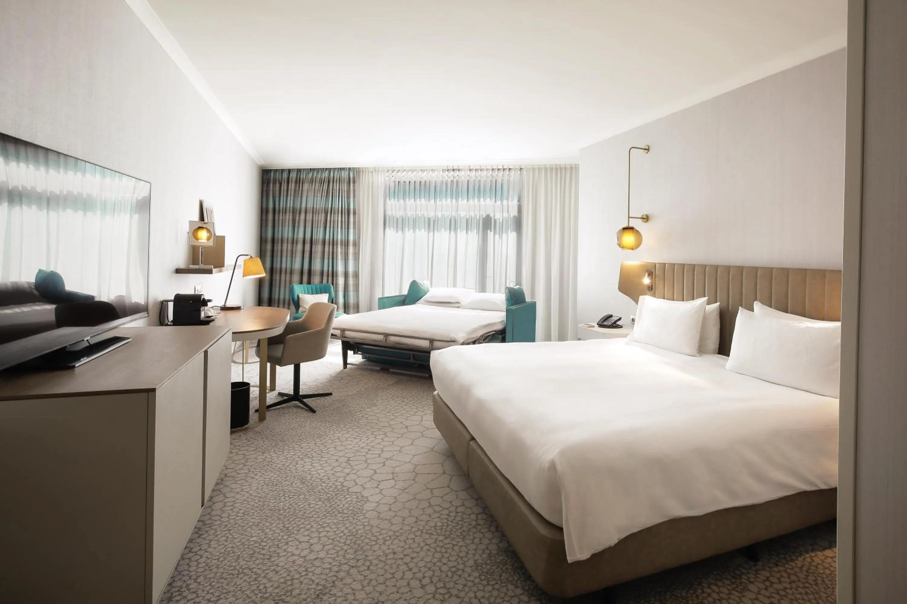 Bed in Hilton Diagonal Mar Barcelona