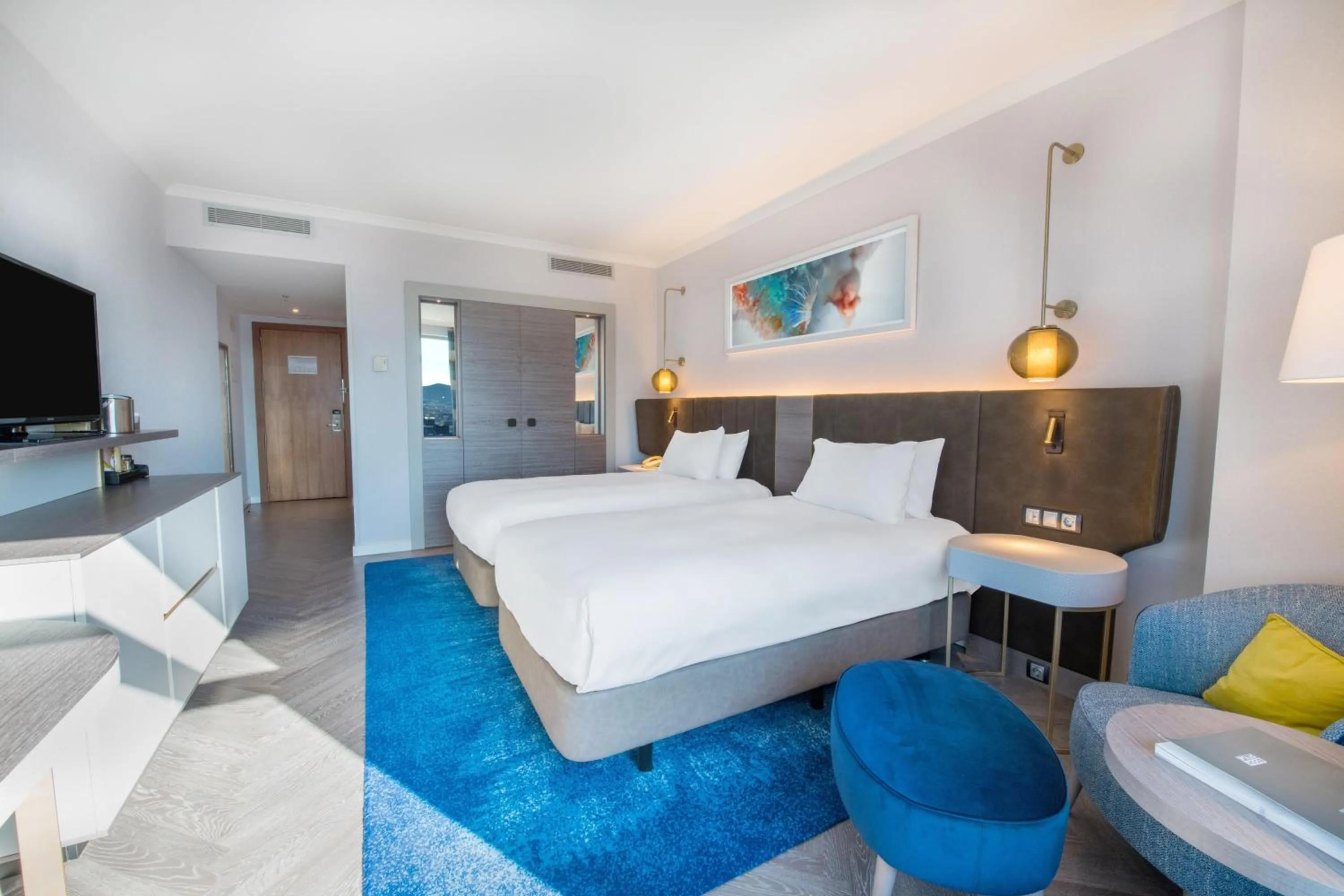 Bed in Hilton Diagonal Mar Barcelona