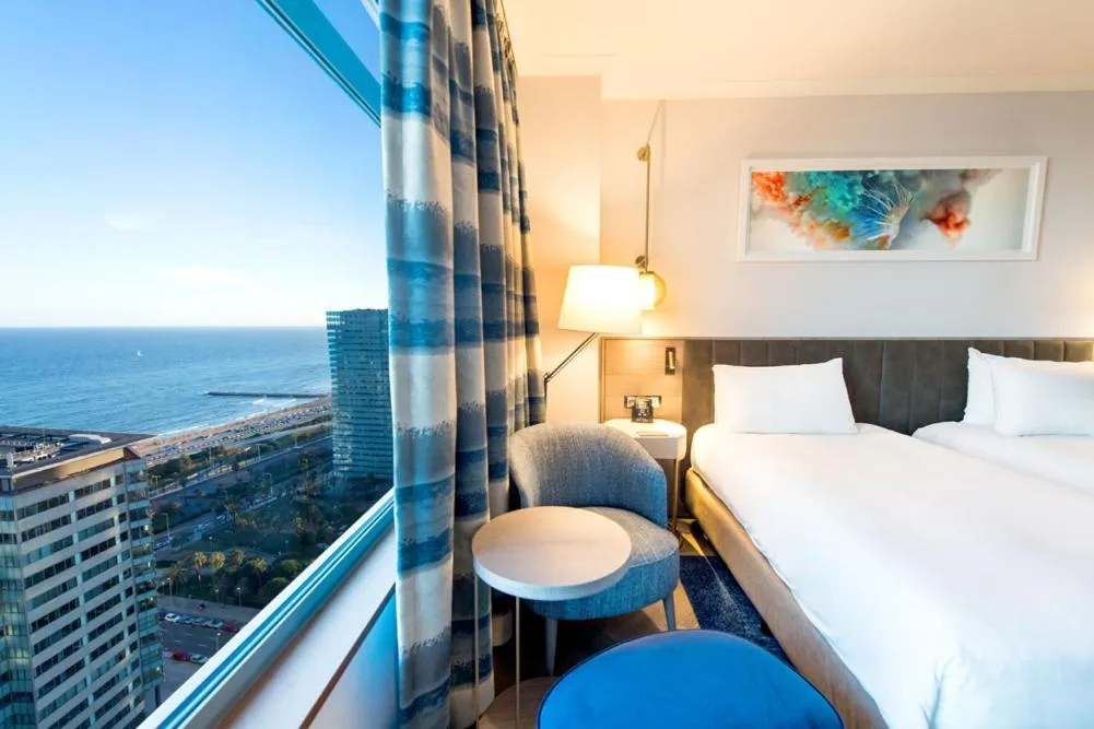 Bed in Hilton Diagonal Mar Barcelona