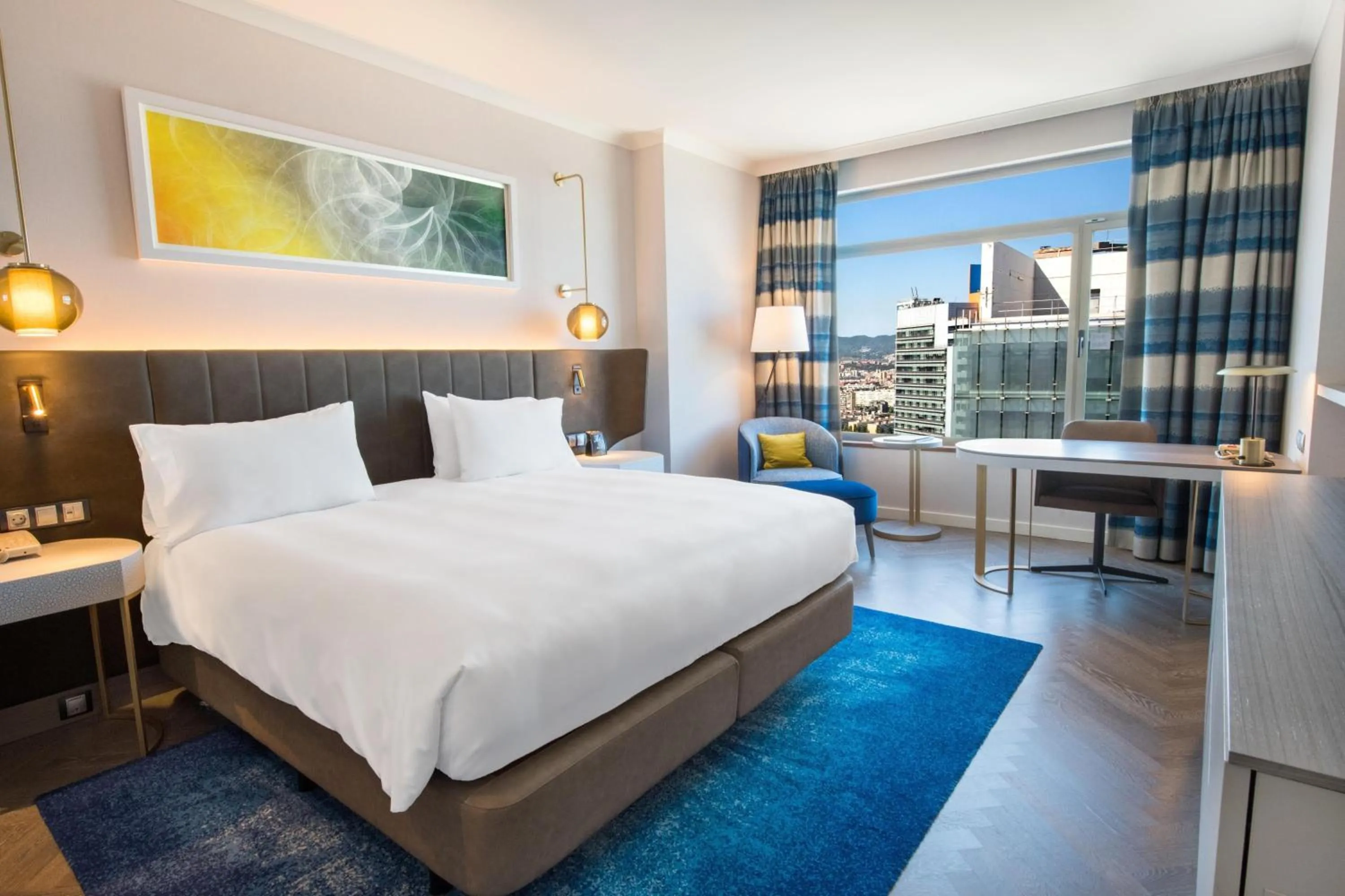 Bed in Hilton Diagonal Mar Barcelona