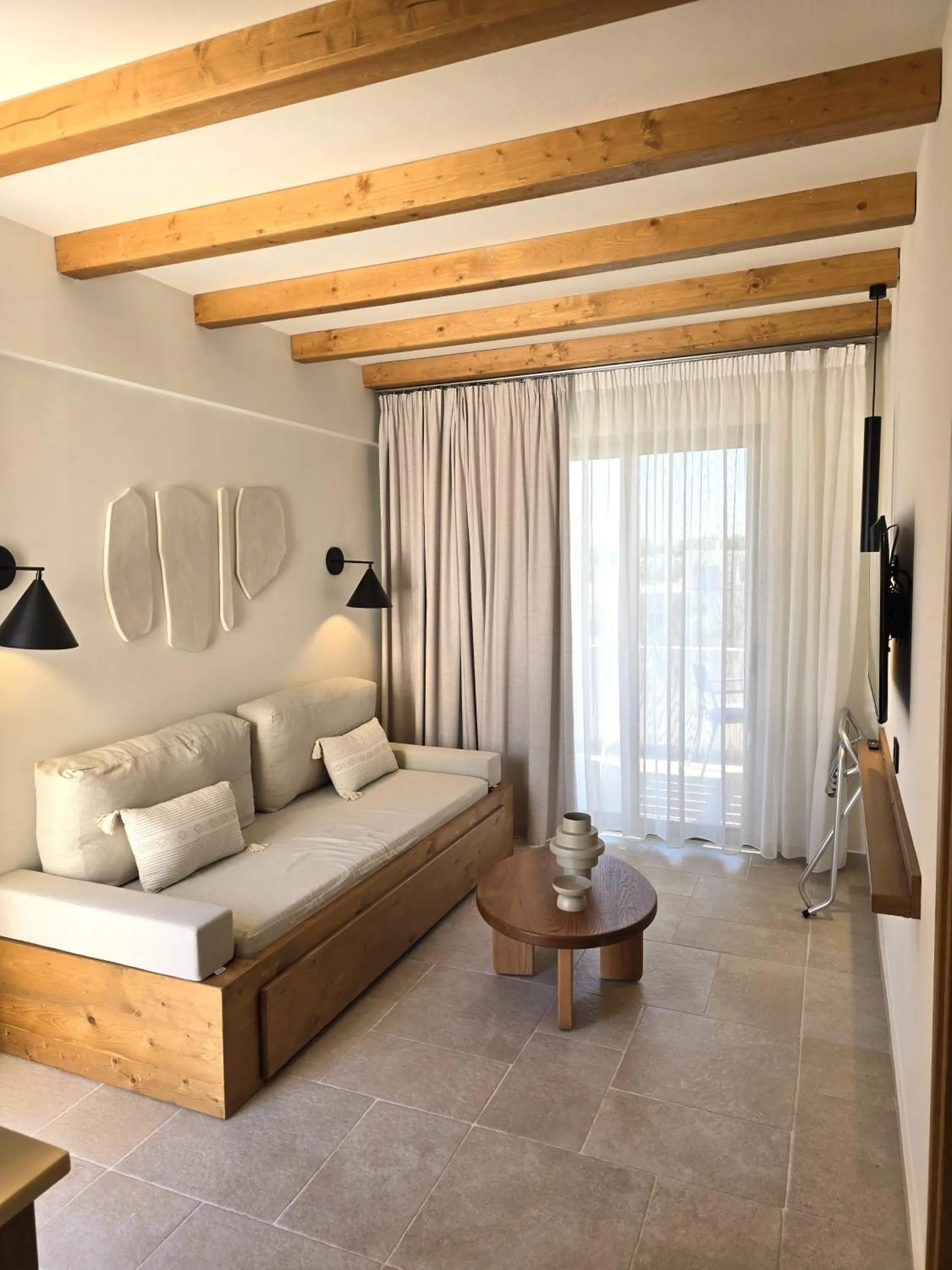 Seating area, Bed in Aegean Houses