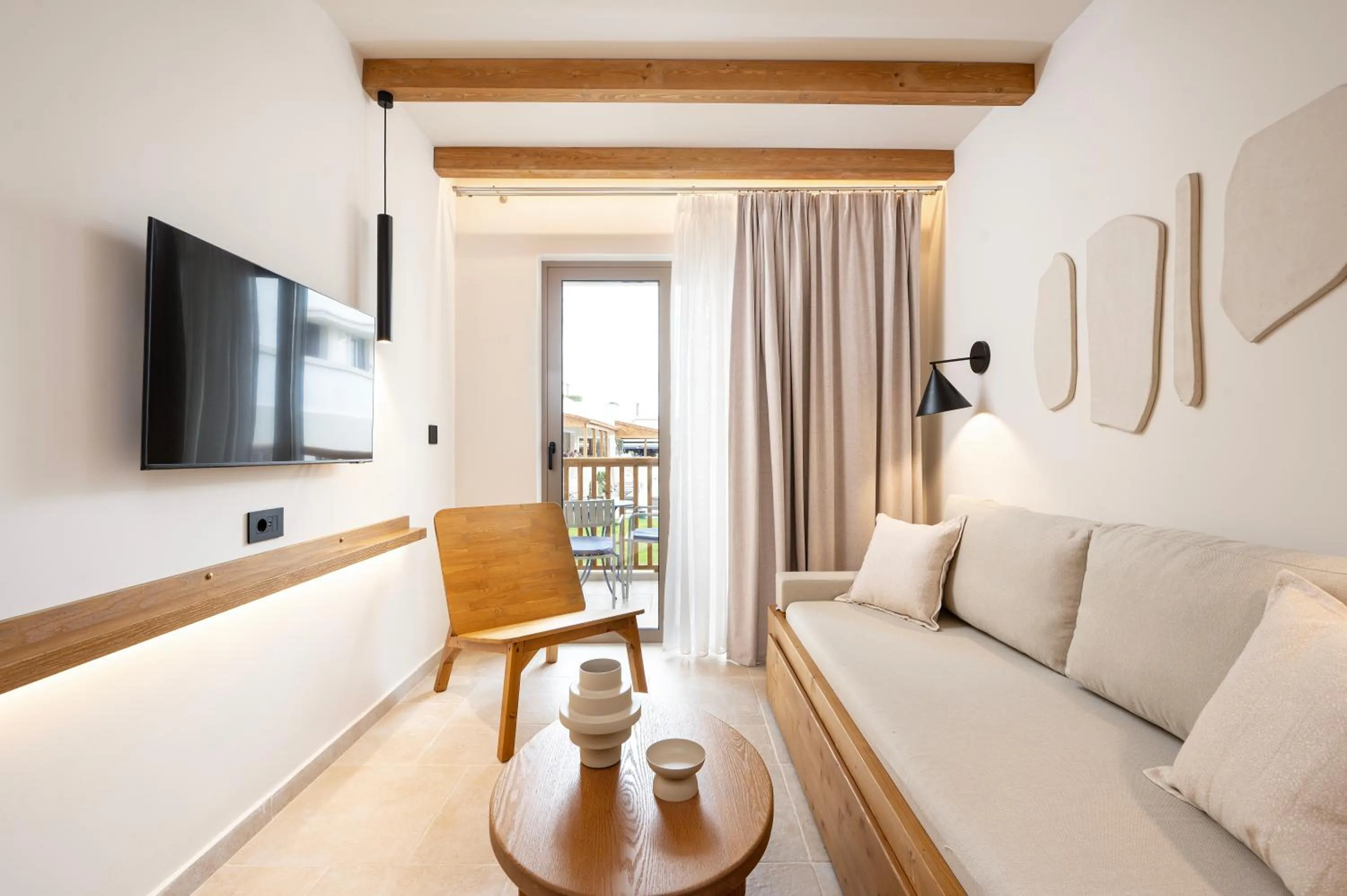 Seating area, Bed in Aegean Houses