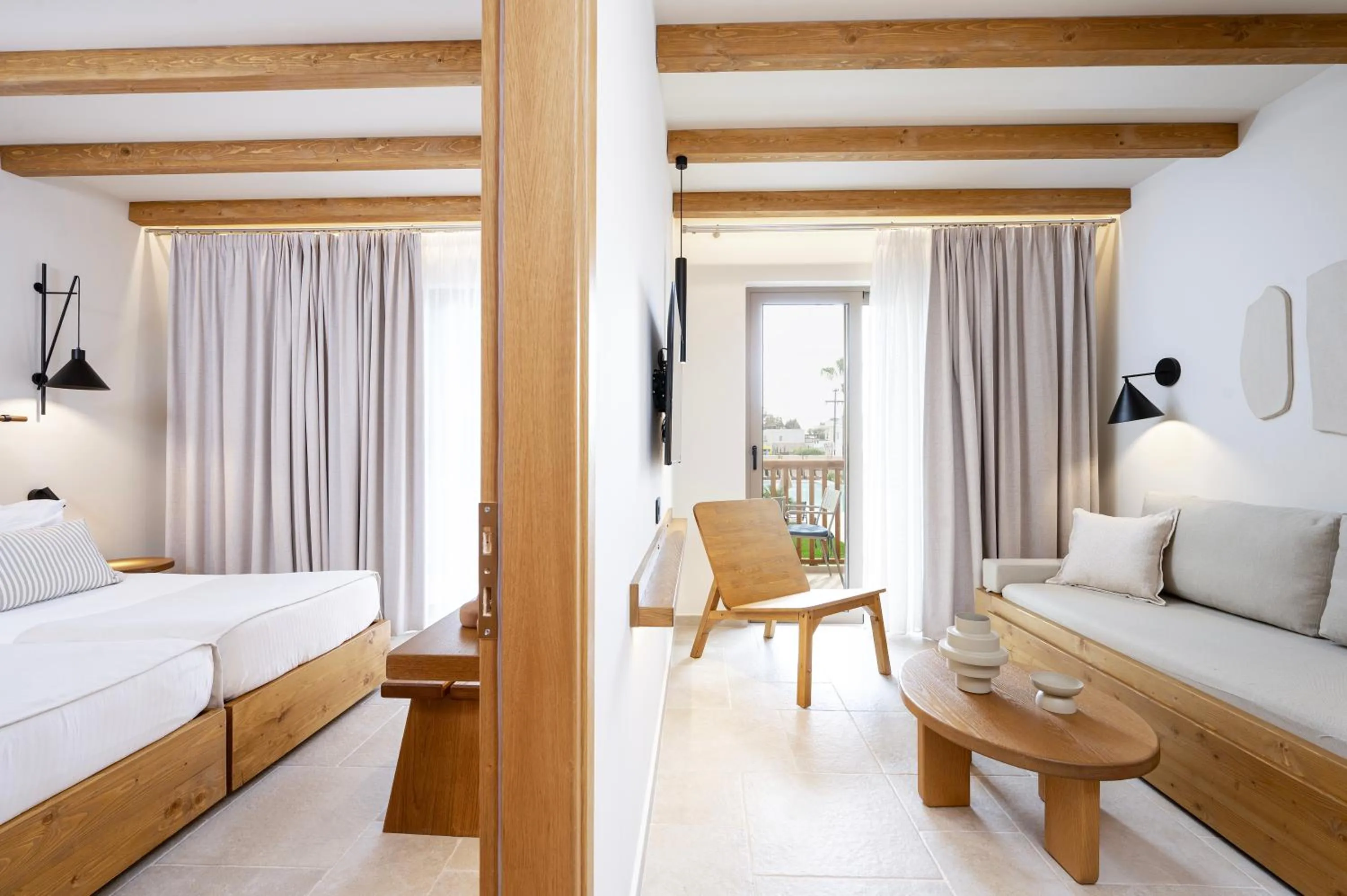 Living room, Bed in Aegean Houses