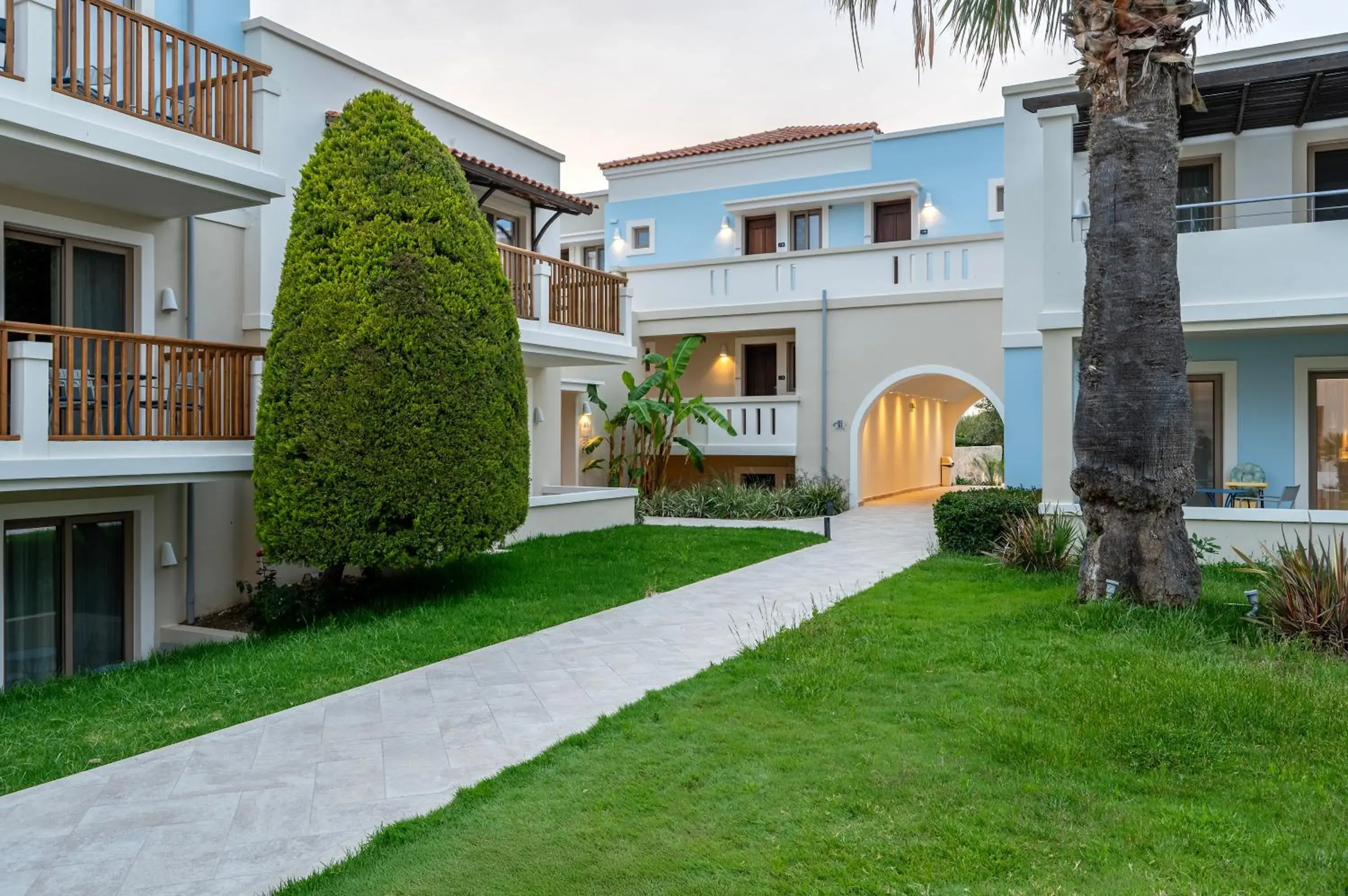 Garden view in Aegean Houses Garden view in Aegean Houses