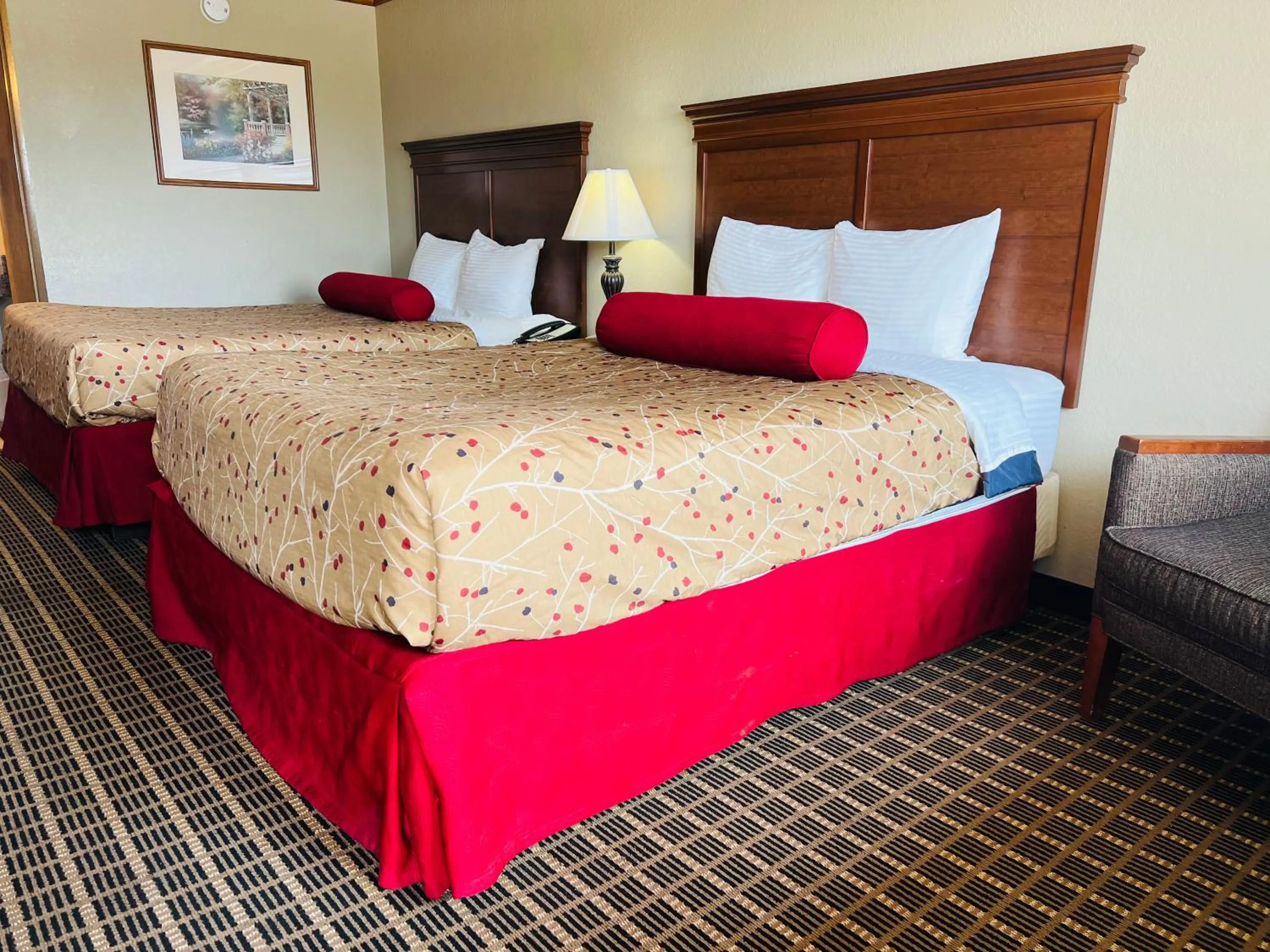 Bed in Cattle country lodge