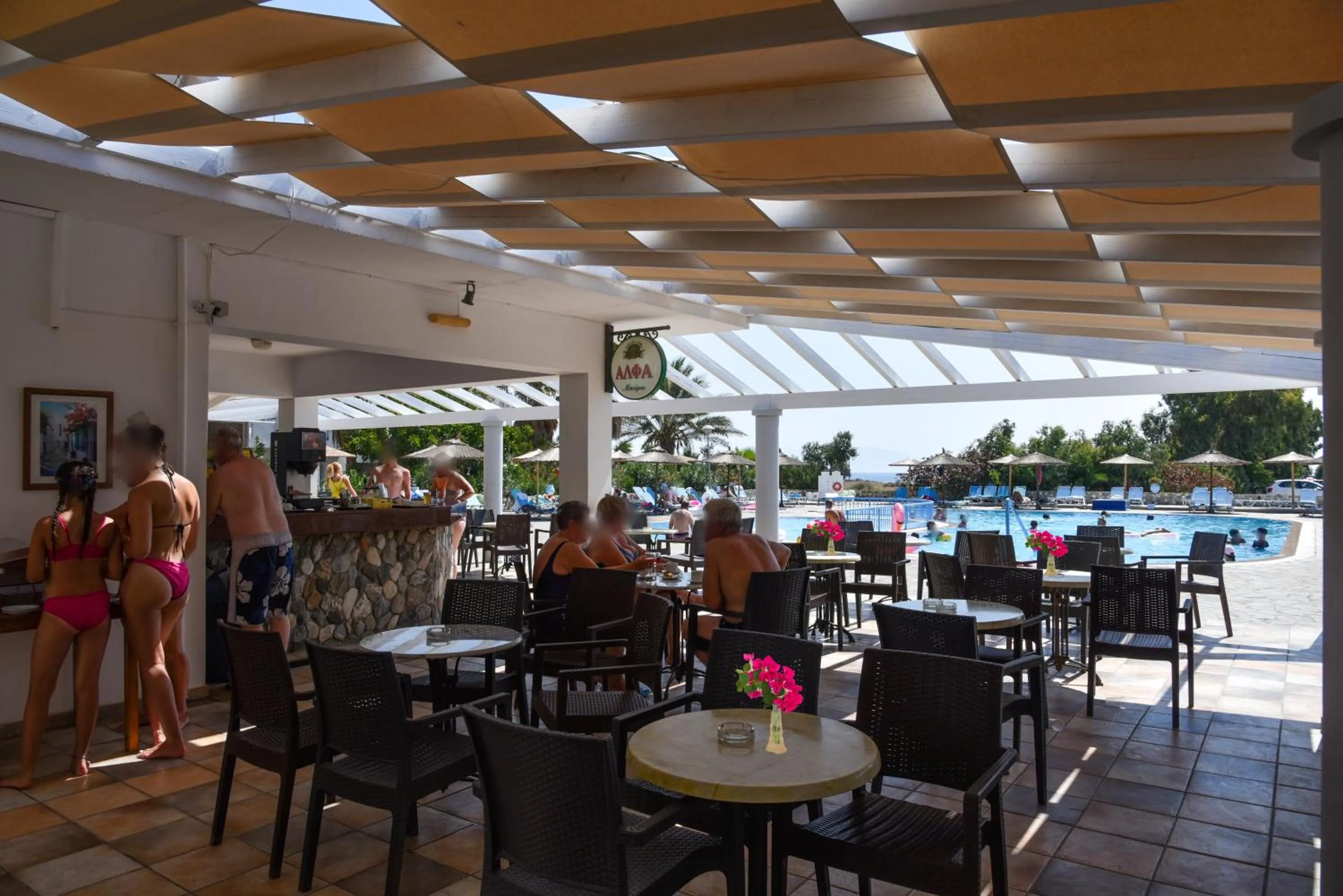 Pool view in Evripides Village