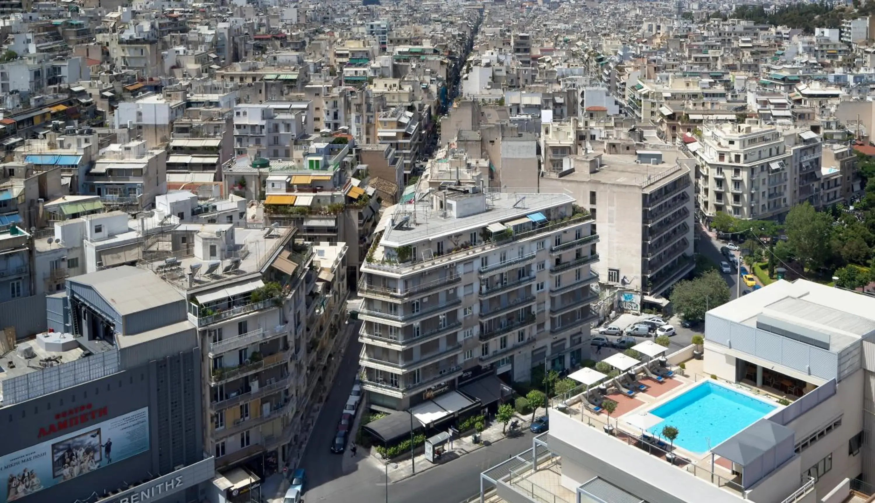 Bird's eye view in Athens Zafolia Hotel Bird's eye view in Athens Zafolia Hotel
