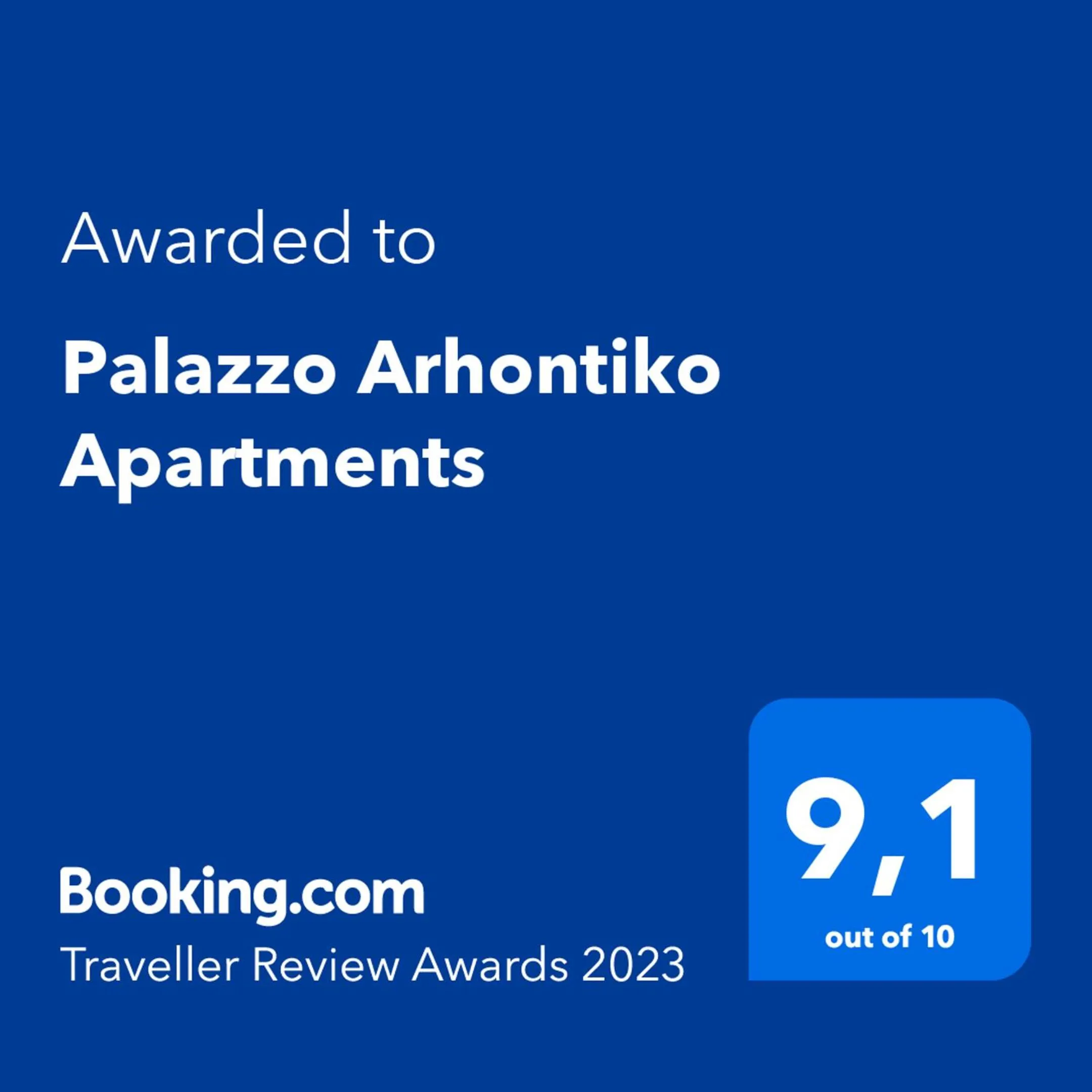 Certificate/Award in Palazzo Arhontiko Apartments