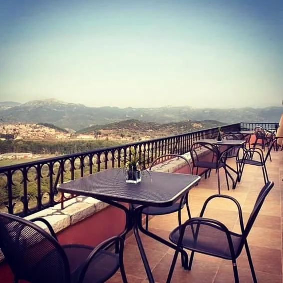 Patio in Vytina Mountain View Hotel