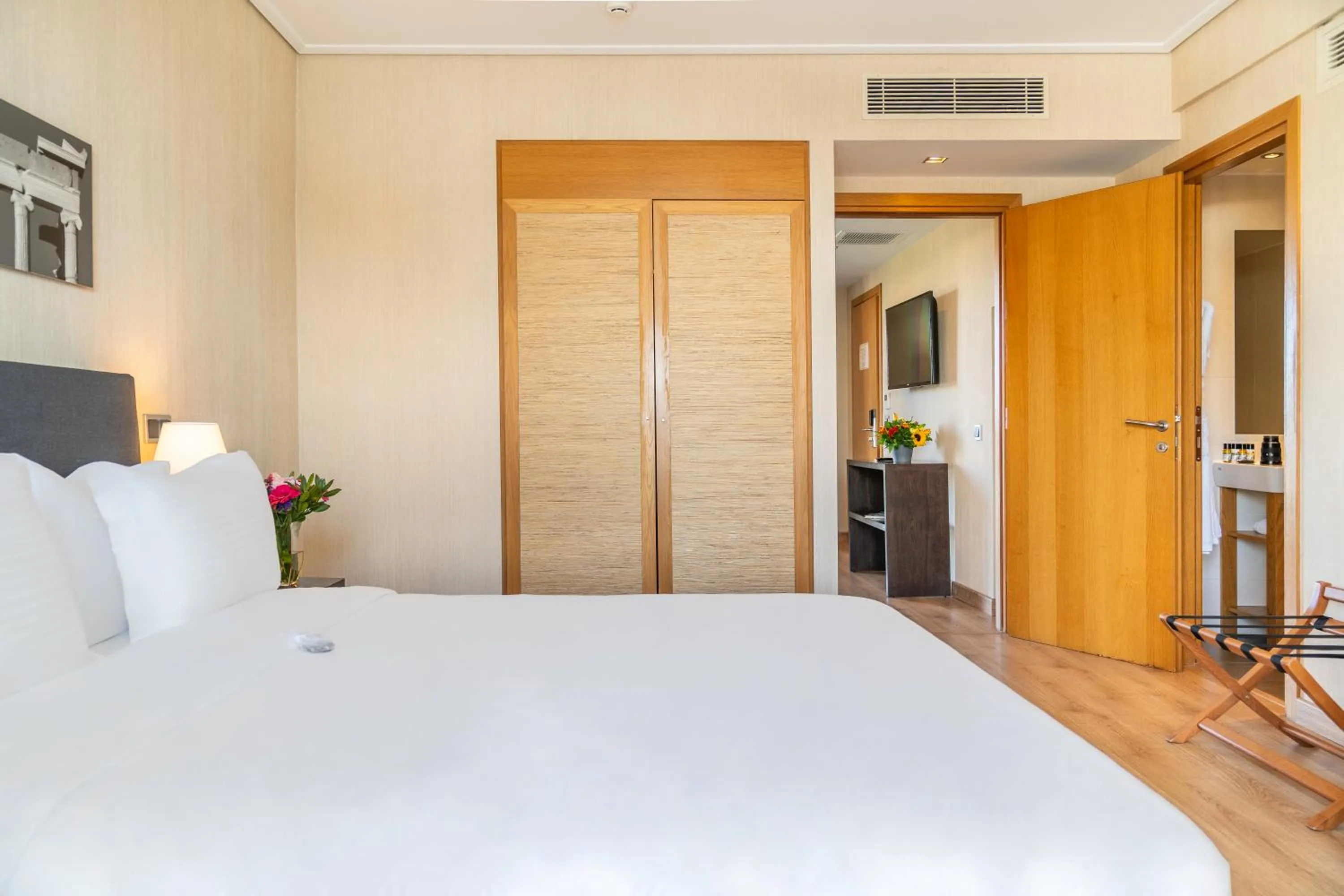 Bed in The Athens Gate Hotel