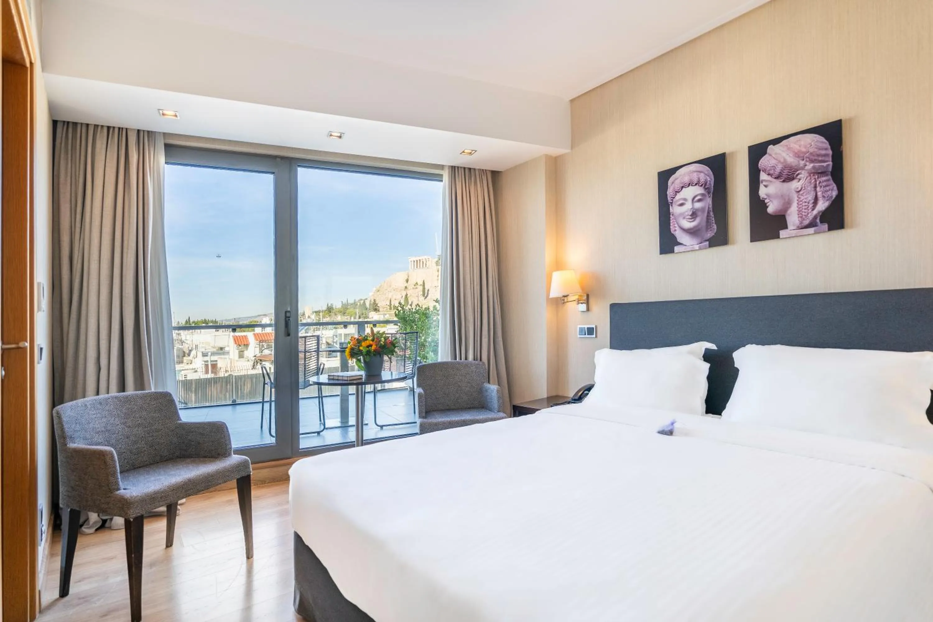 View (from property/room), Bed in The Athens Gate Hotel