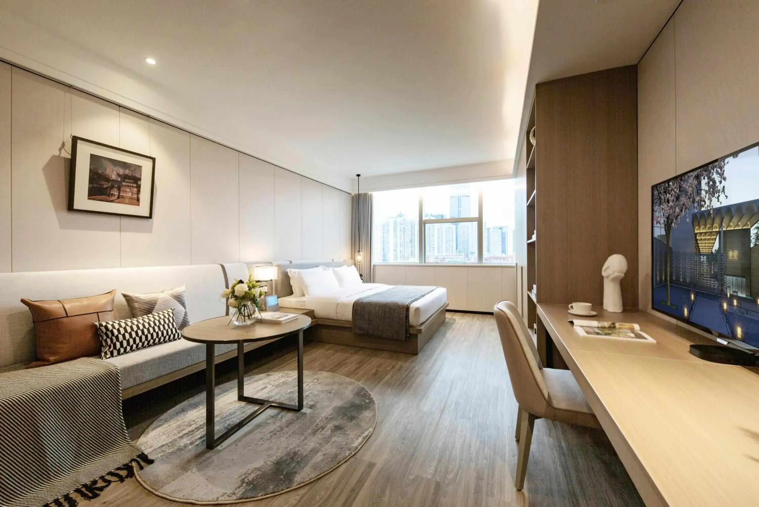 Bed in CM Serviced Apartment Shenzhen Dongmen Bed in CM Serviced Apartment Shenzhen Dongmen