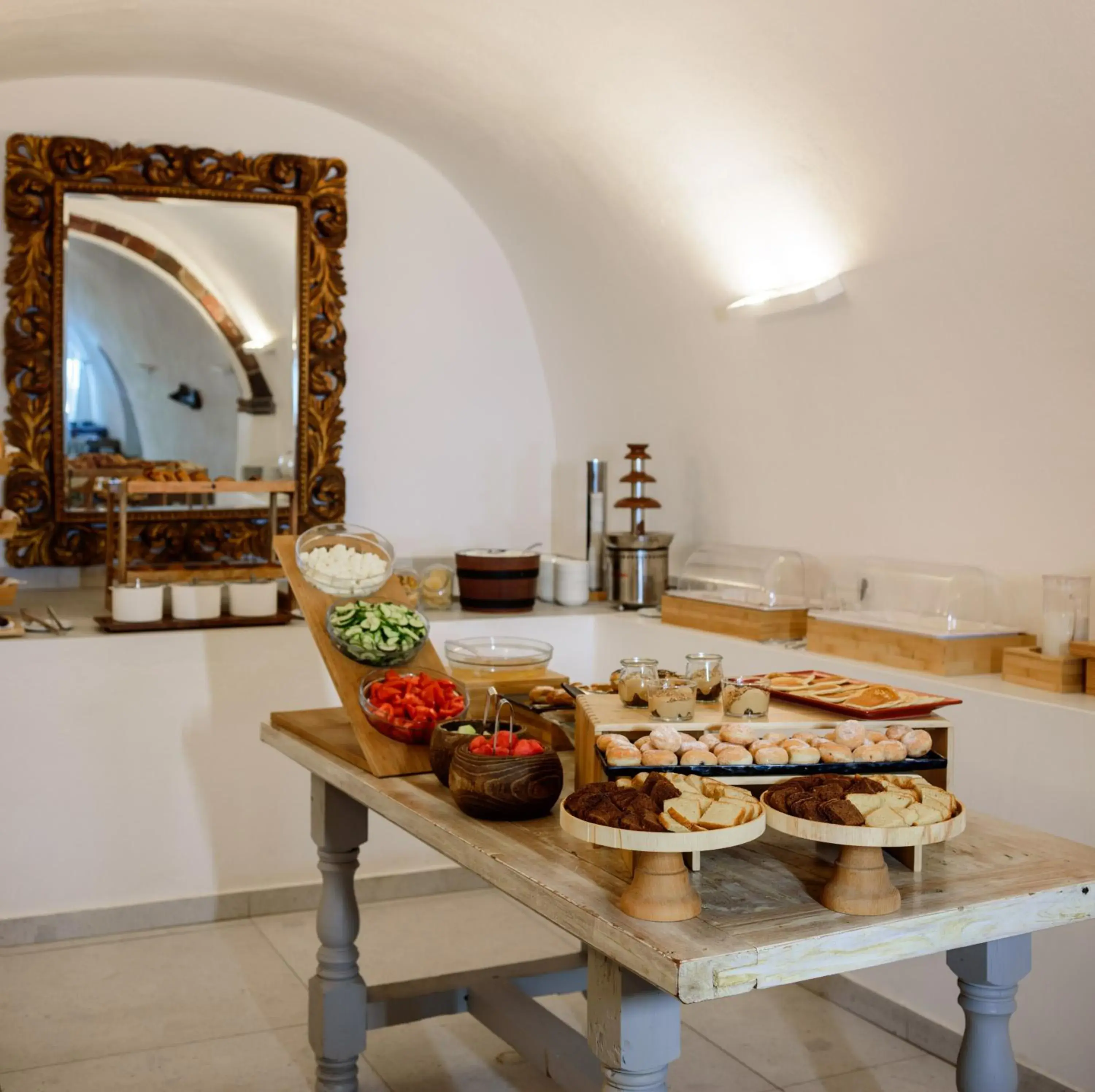 Buffet breakfast in Andromeda Villas & Spa Resort Buffet breakfast in Andromeda Villas & Spa Resort