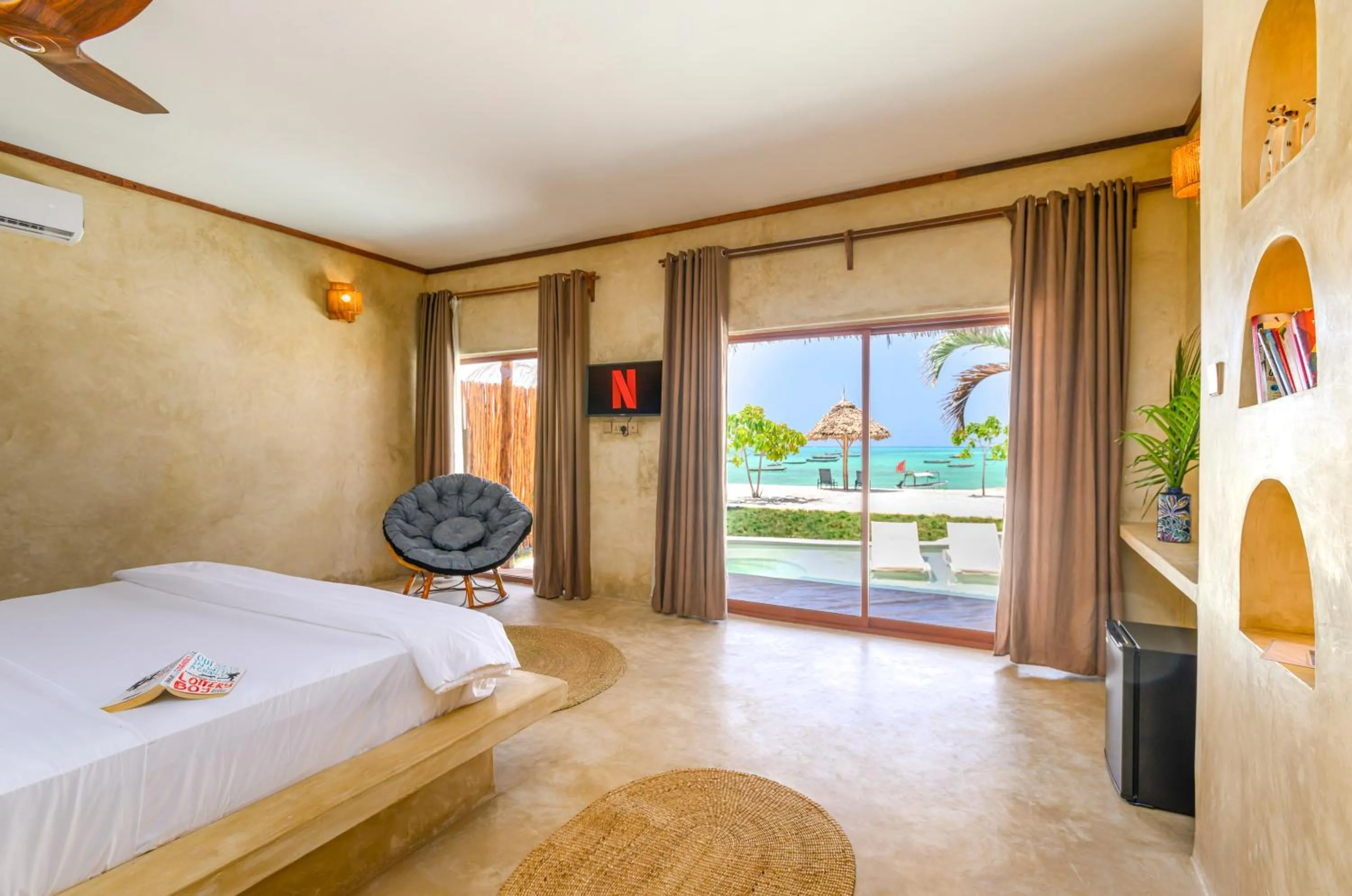 TV and multimedia, Bed in Safaya Luxury Villas - Adults only