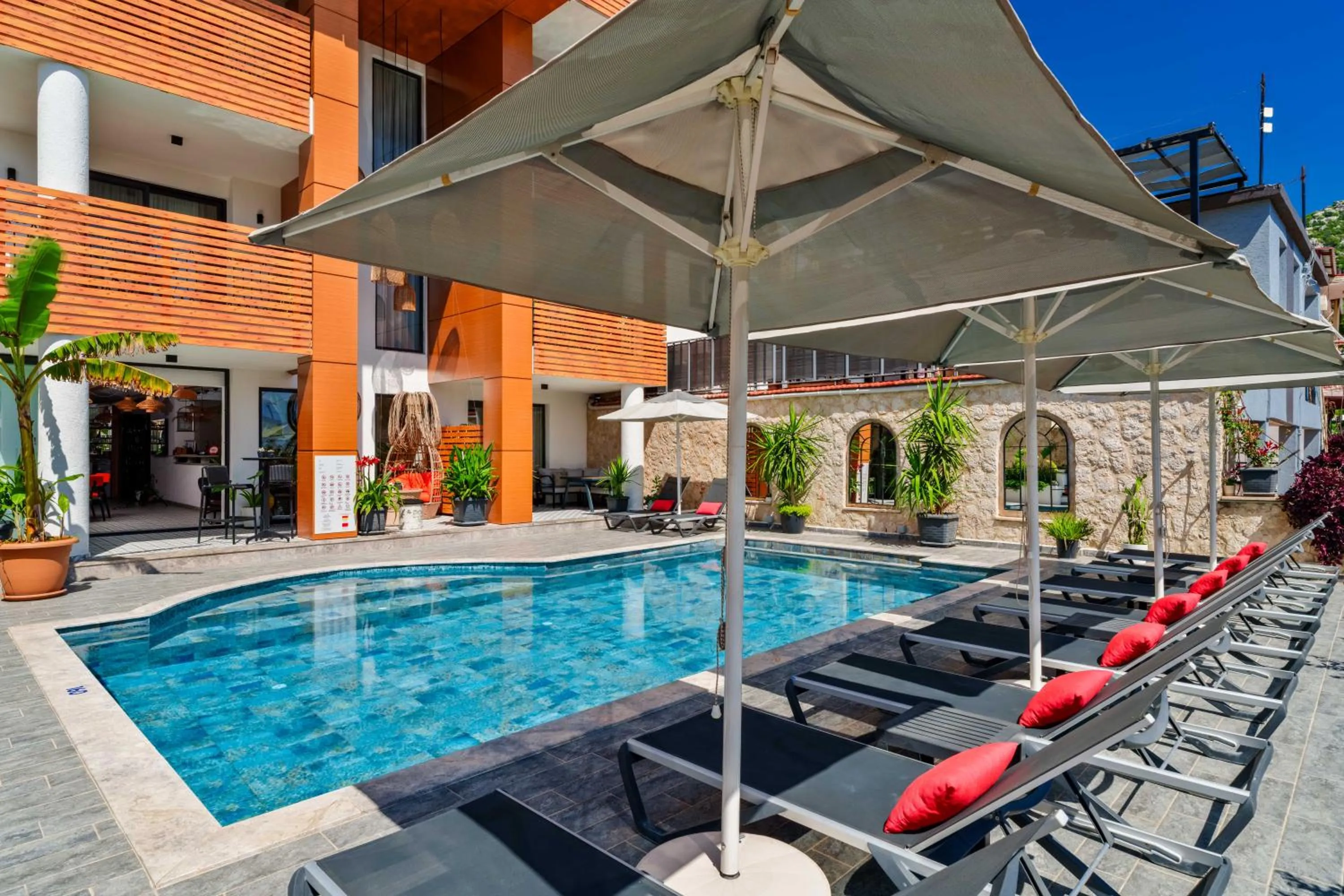 Pool view in Lupia Suites