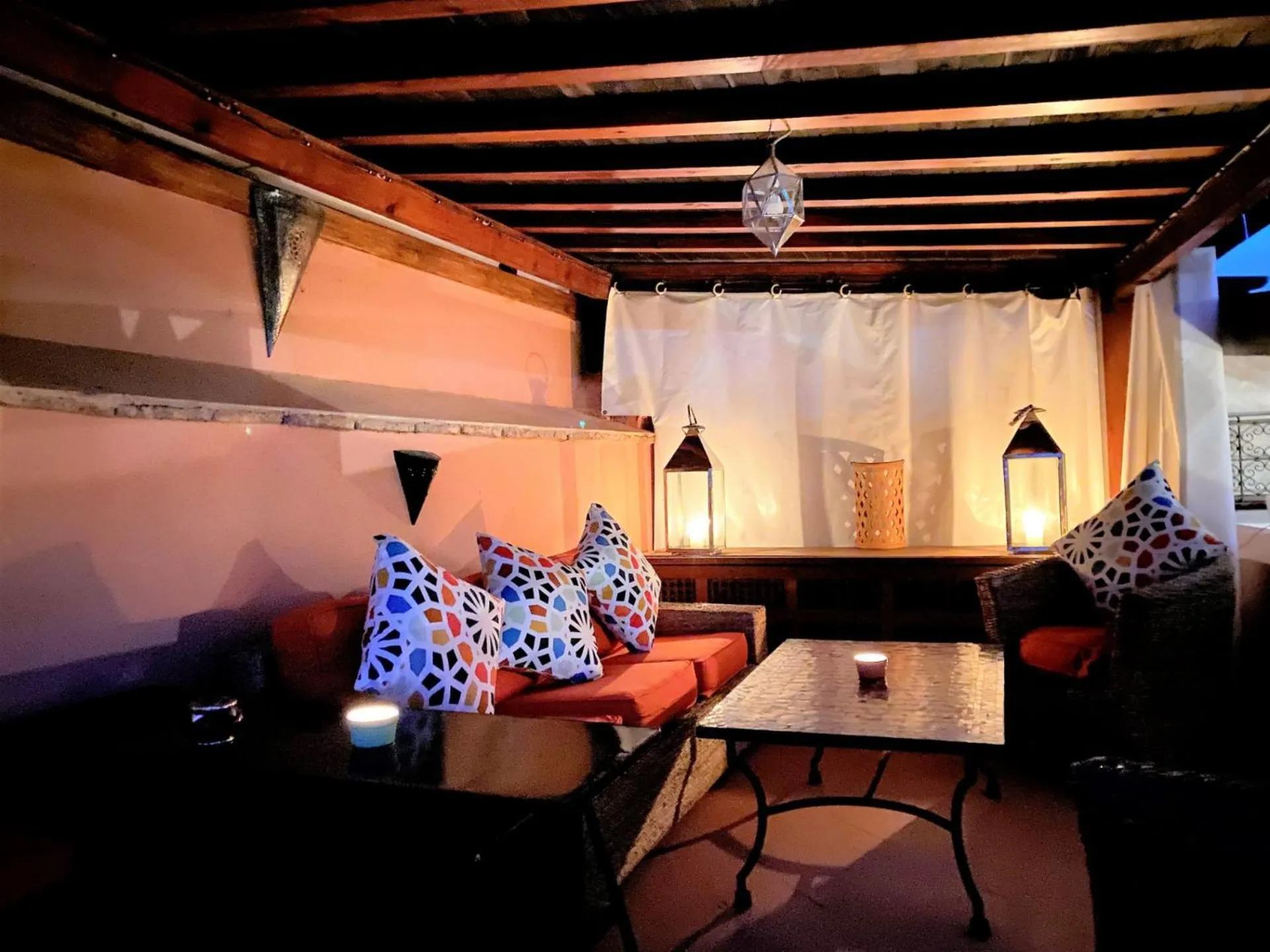 Seating area in Riad Azawan