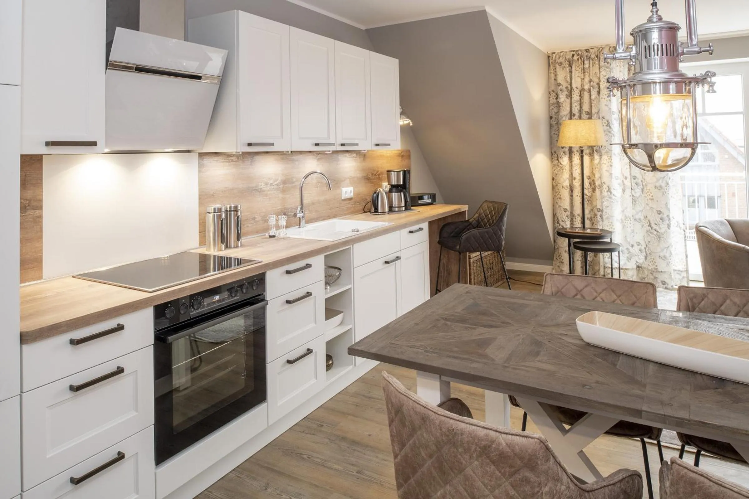 Kitchen or kitchenette in Ferienwohnung Bootsmann