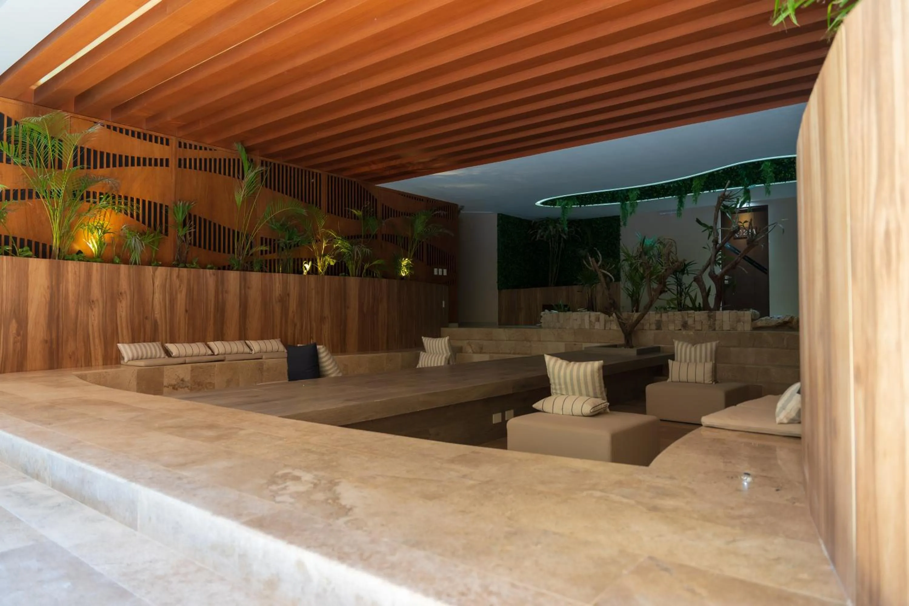 Seating area in Luxurious Studio in Menesse Tulum Pool Gym Cinema By Yeah