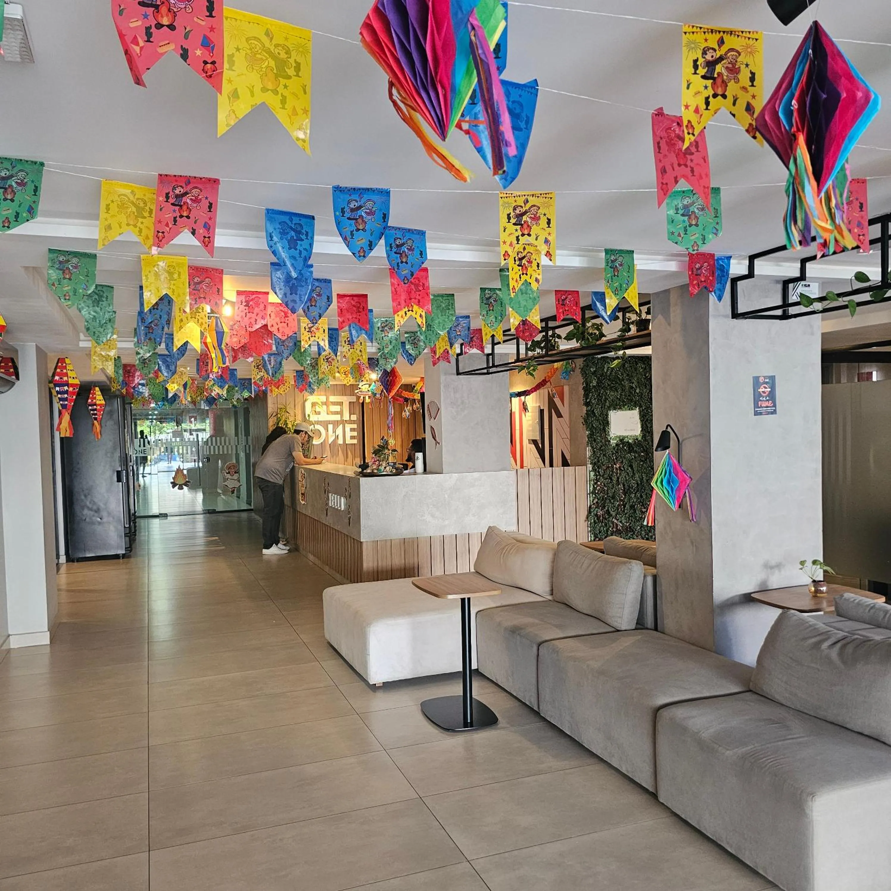 Lobby or reception in Lindo Flat no Jardim Oceania - Get One