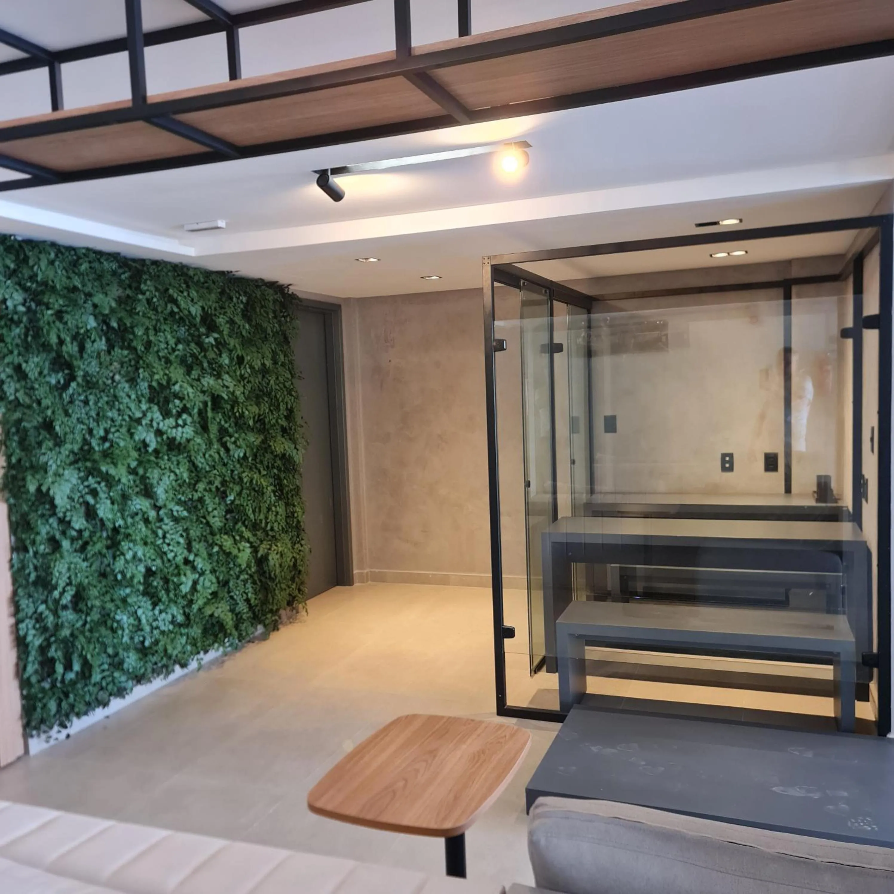 Meeting/conference room, Bed in Lindo Flat no Jardim Oceania - Get One