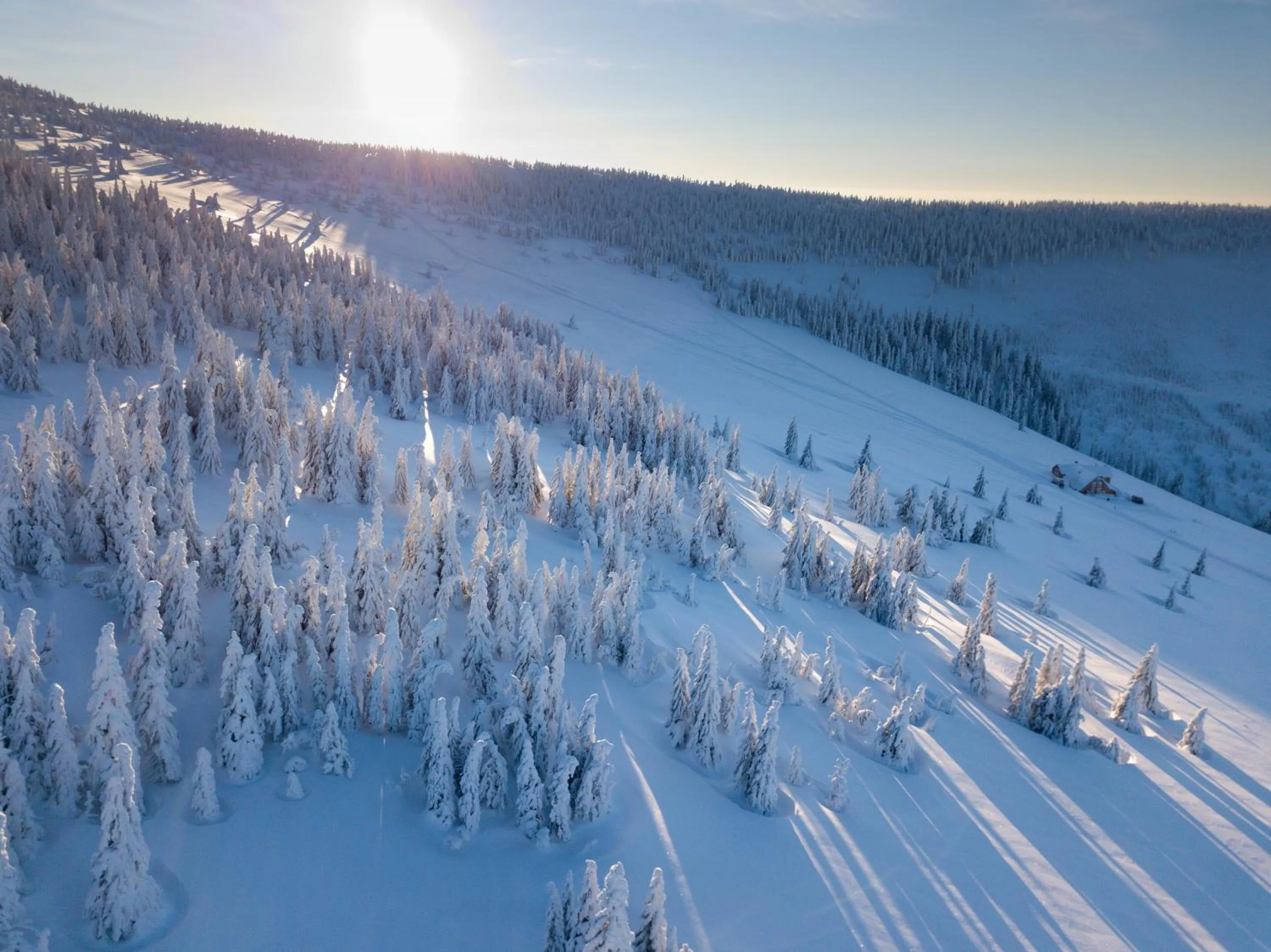 Skiing in Bouda Klínovka