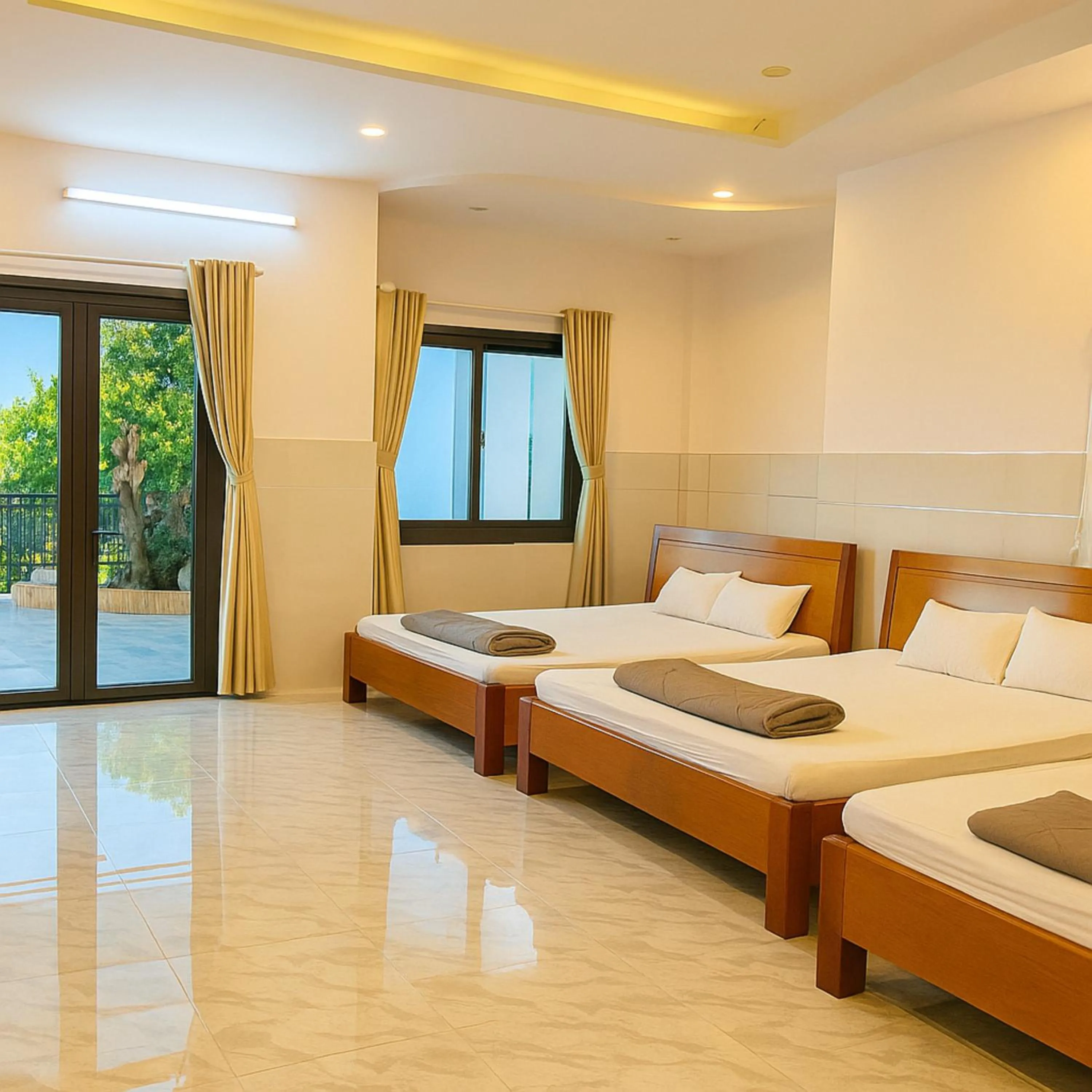 Bed in Hoàng Linh Hotel