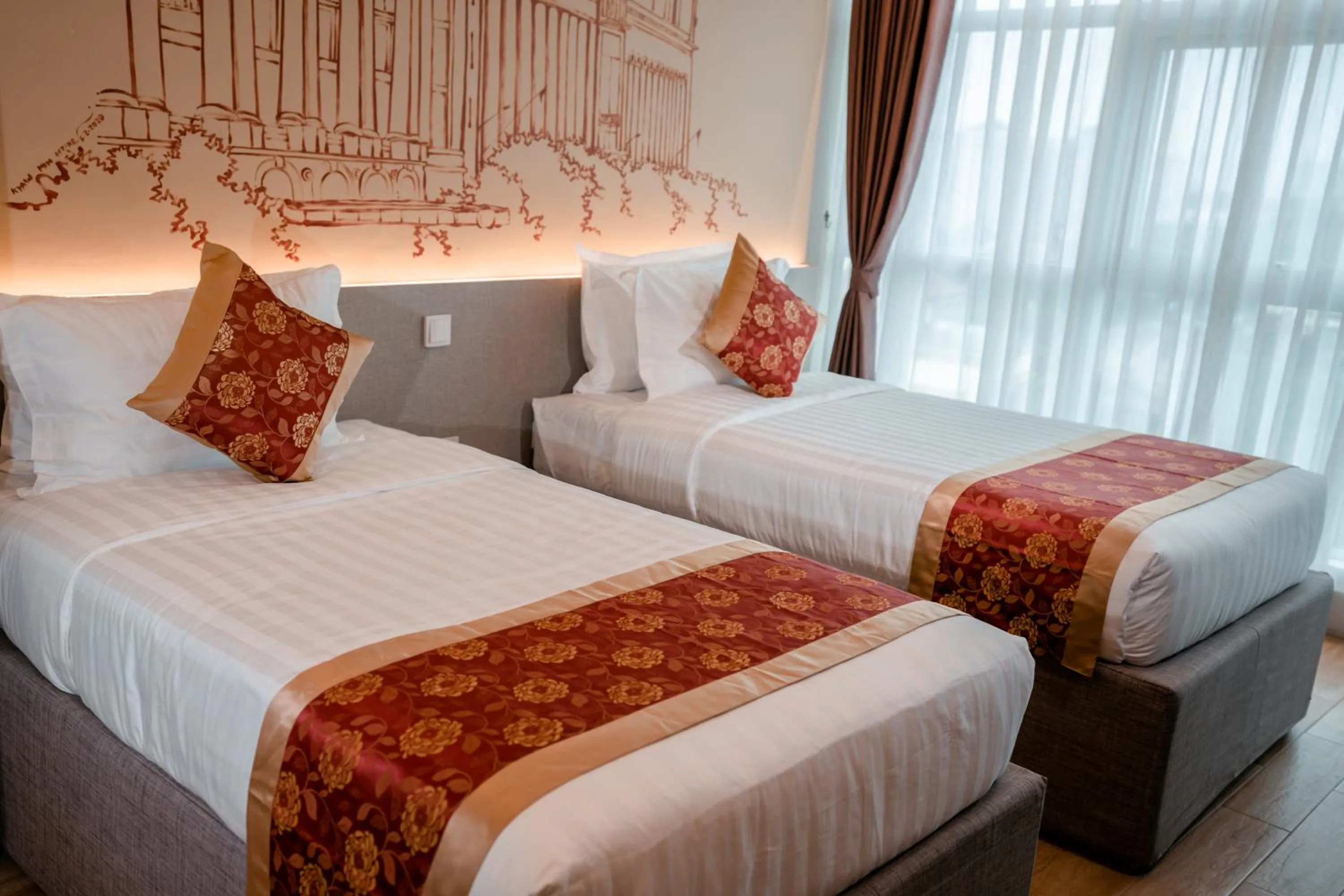 Bed in The Rangoon Hotel