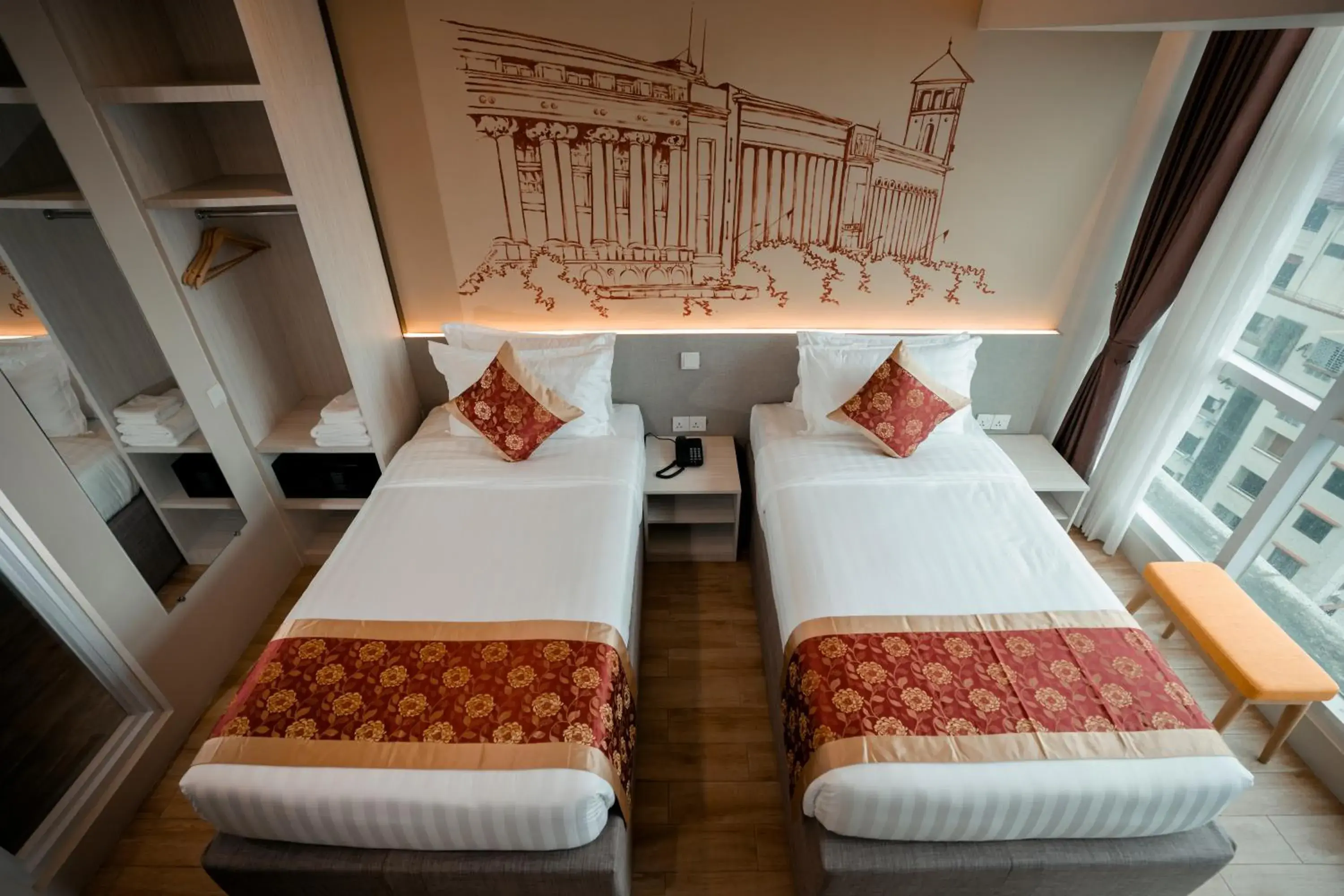 Twin Room with City View in The Rangoon Hotel Twin Room with City View in The Rangoon Hotel