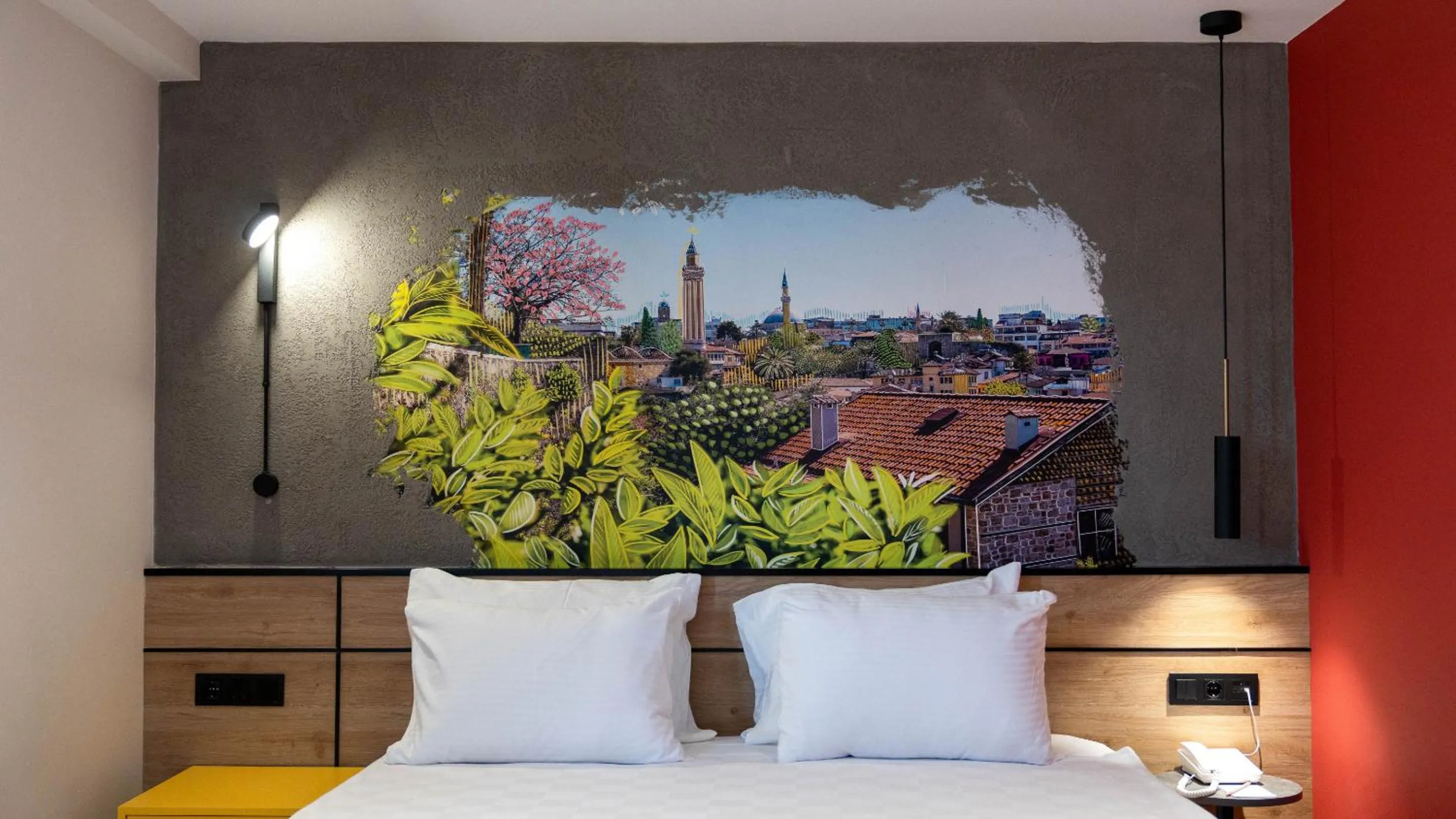 Decorative detail, Bed in Just Inn City