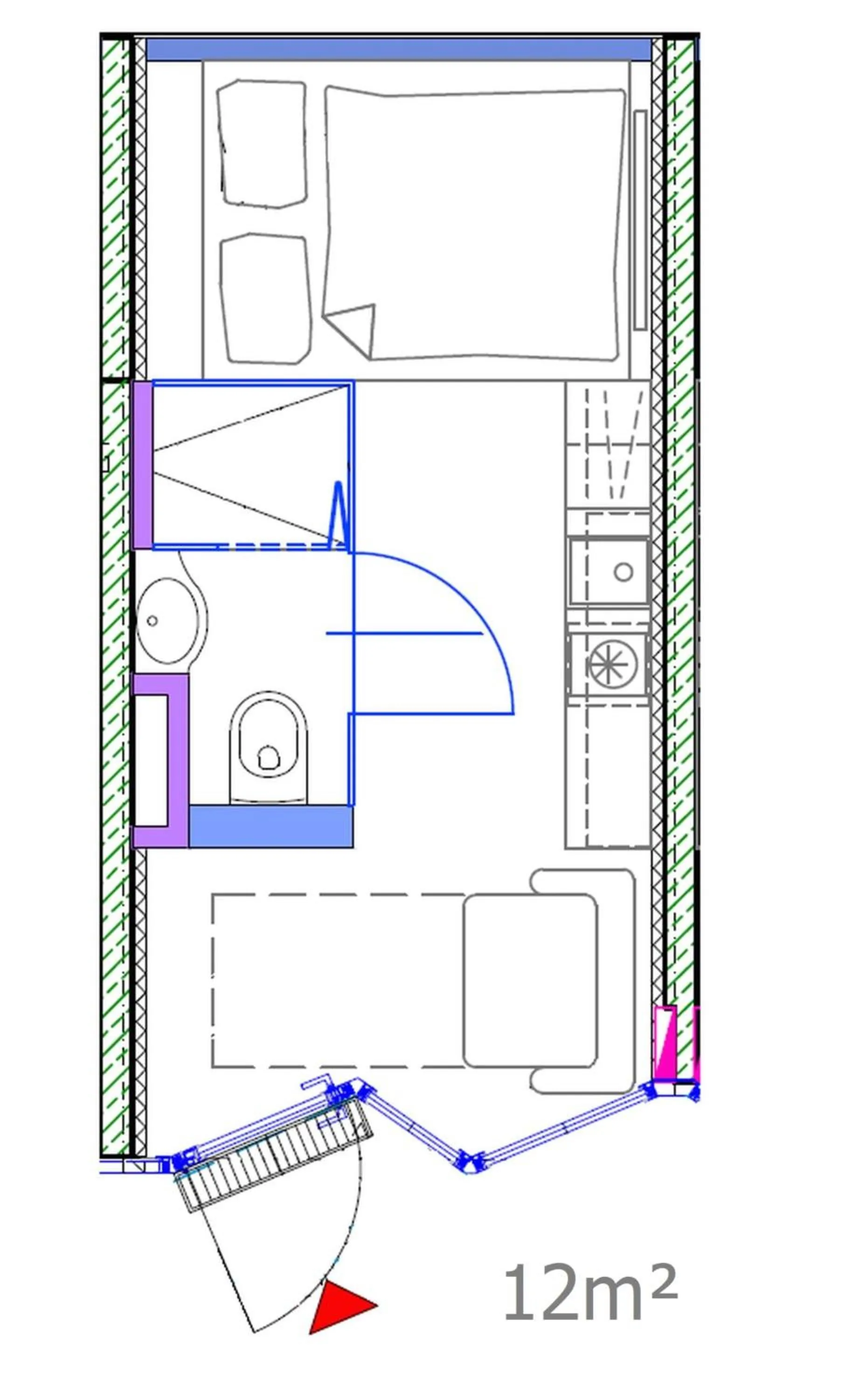 Floor plan in Smart Nano Living - Wien Hauptbahnhof - self check-in