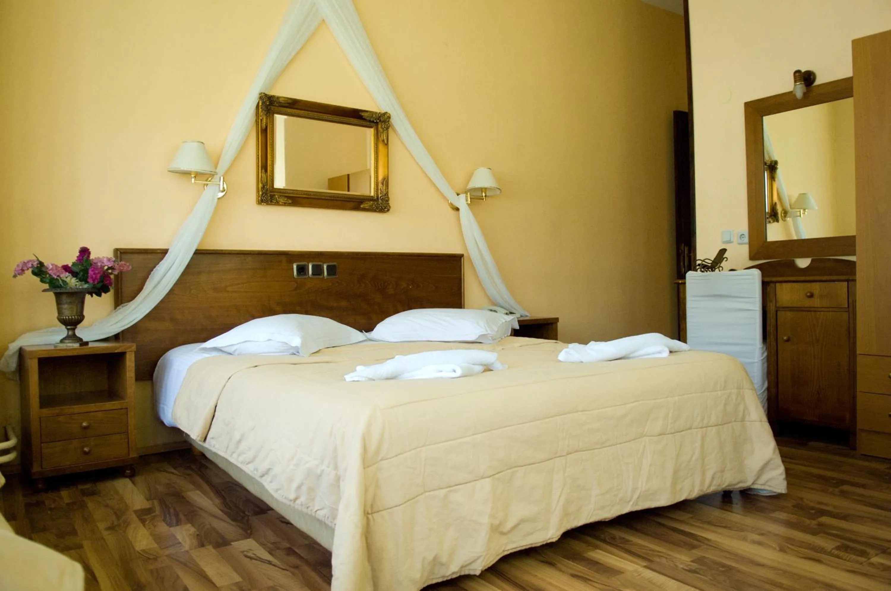 Bed in Alkistis Hotel