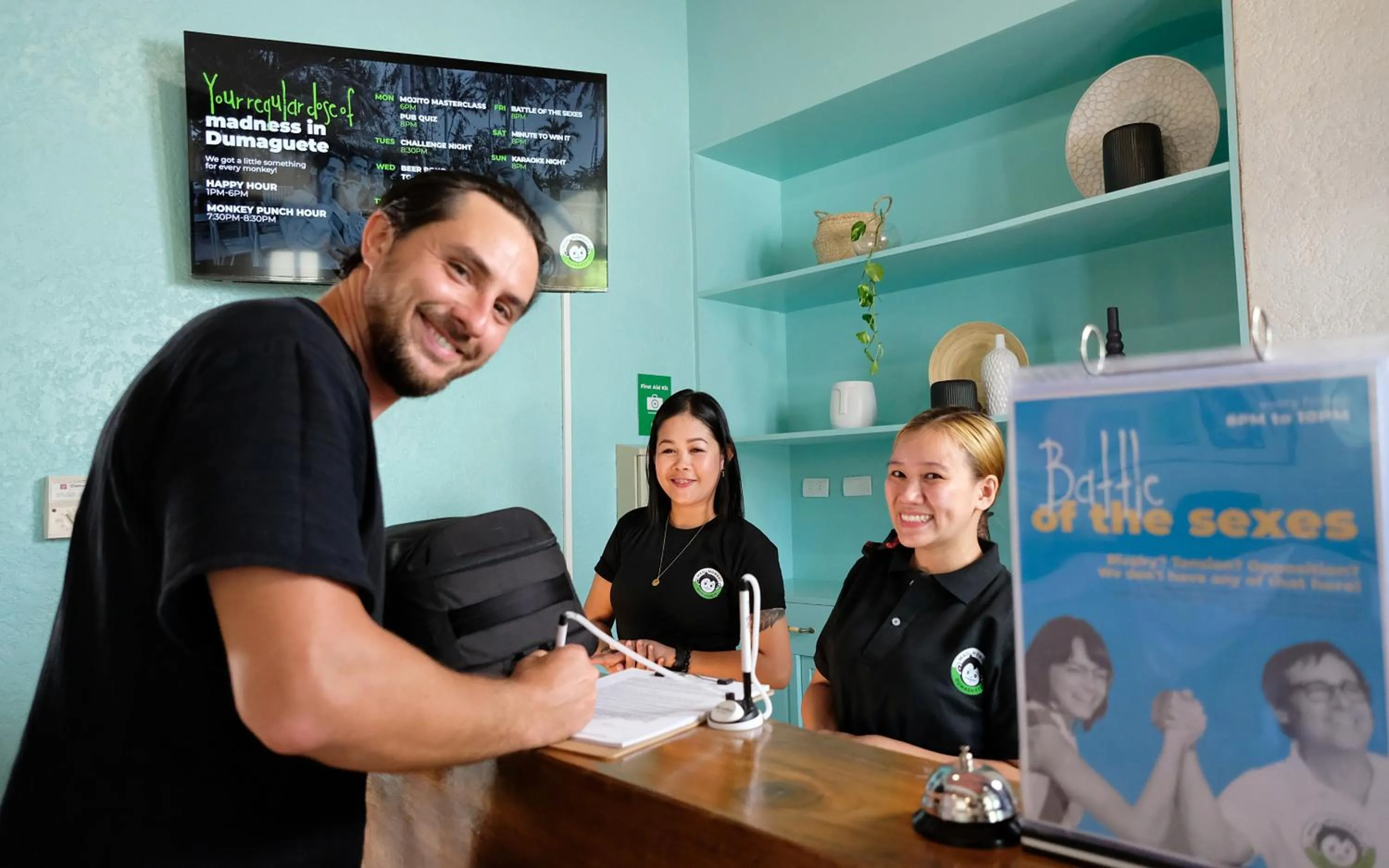 Staff in Mad Monkey Dumaguete