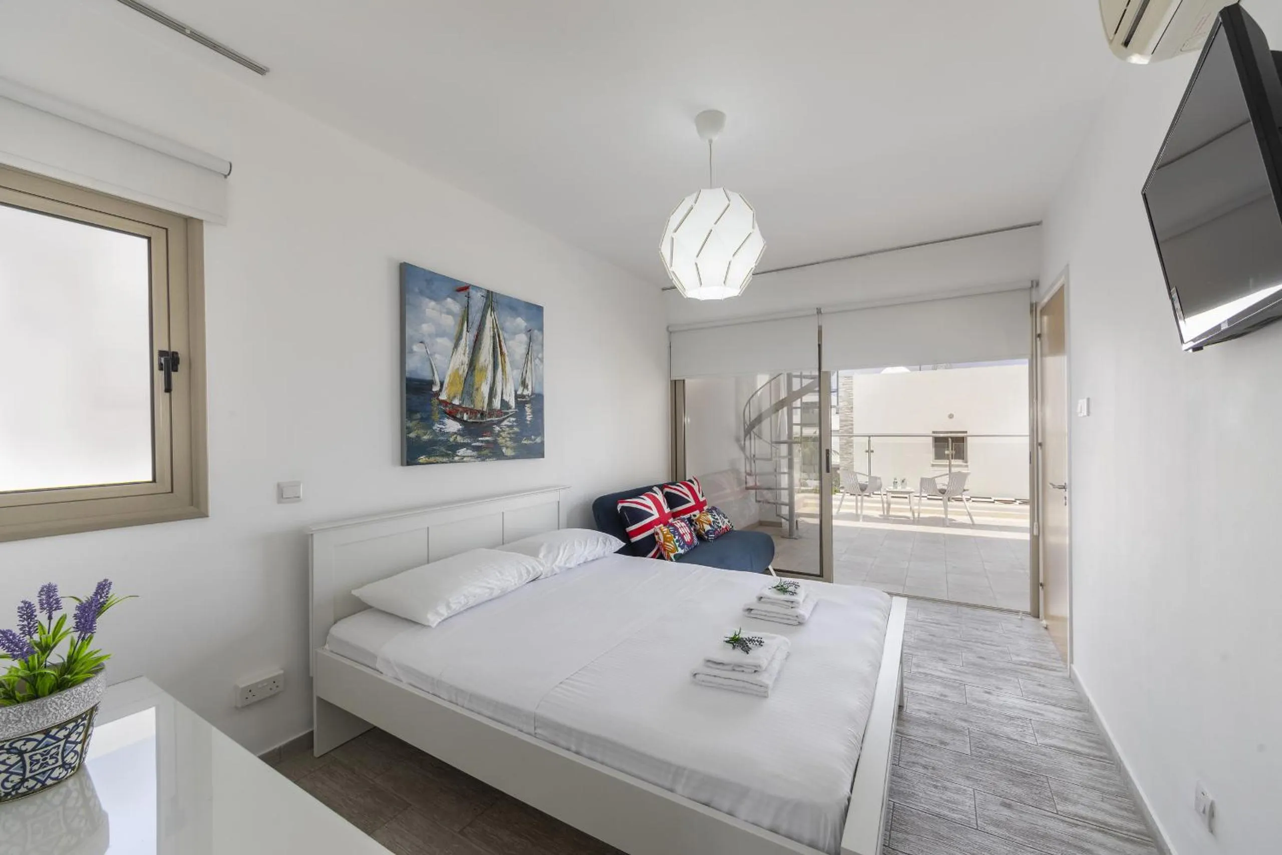 Bed in Protaras Sunrise Beach Villa 2