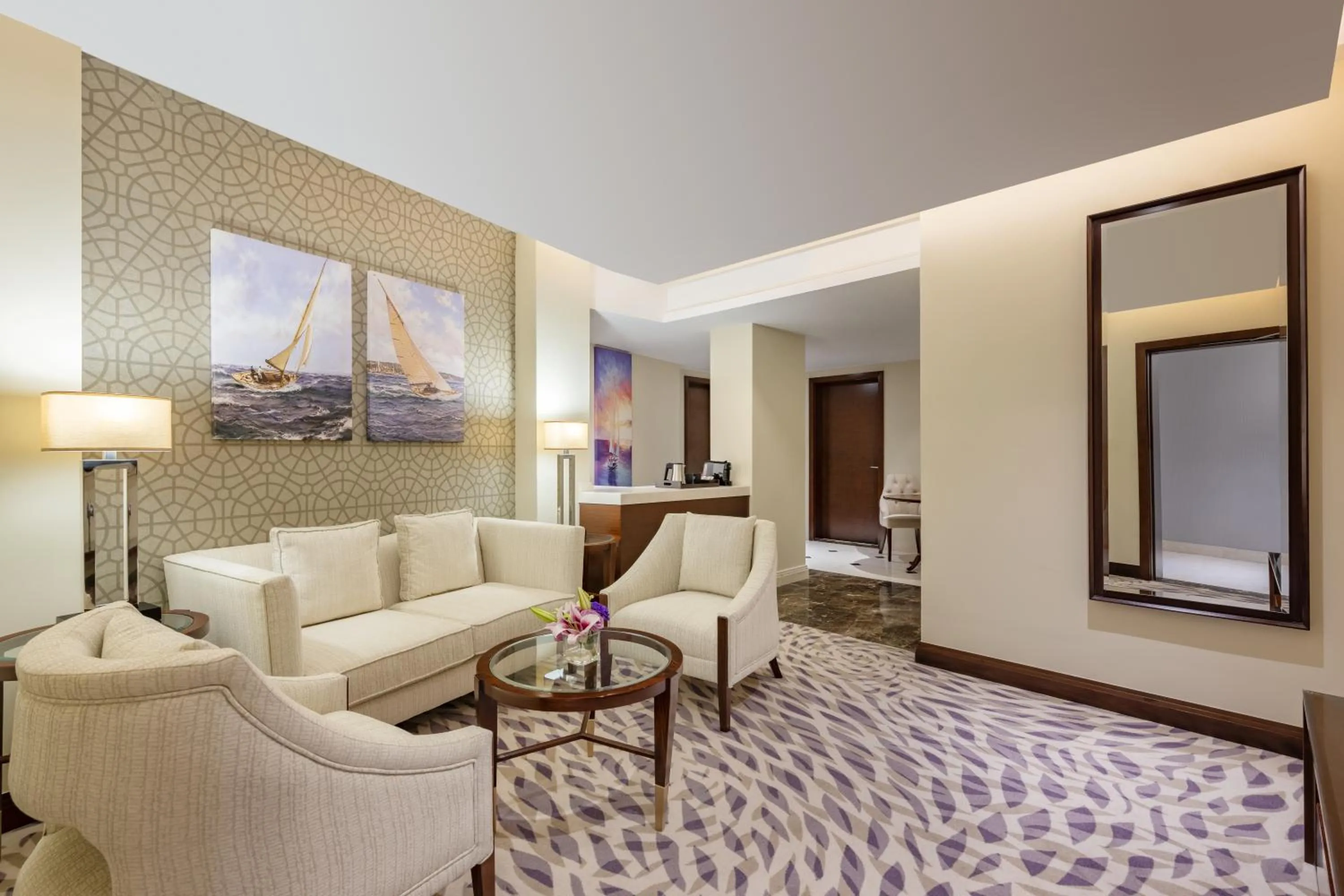 Living room in Riviera Rayhaan by Rotana Doha