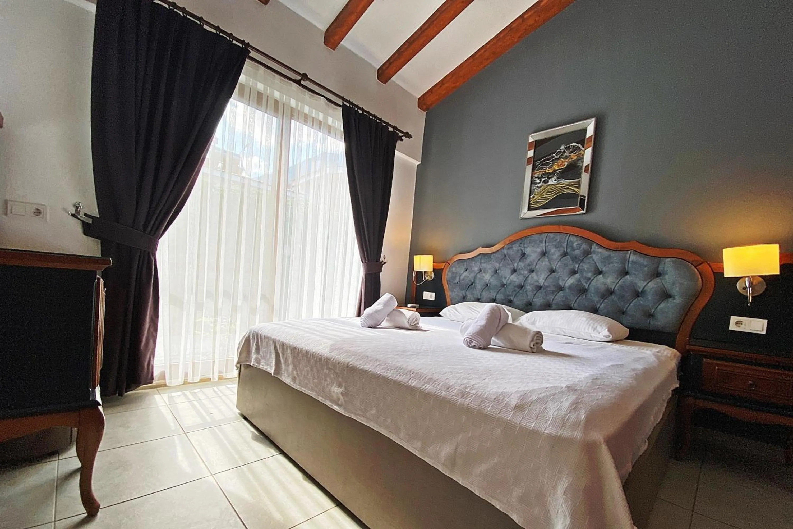 Bedroom, Bed in Likya Garnet 2+1 Villa, Özel Havuzlu, Fethiye