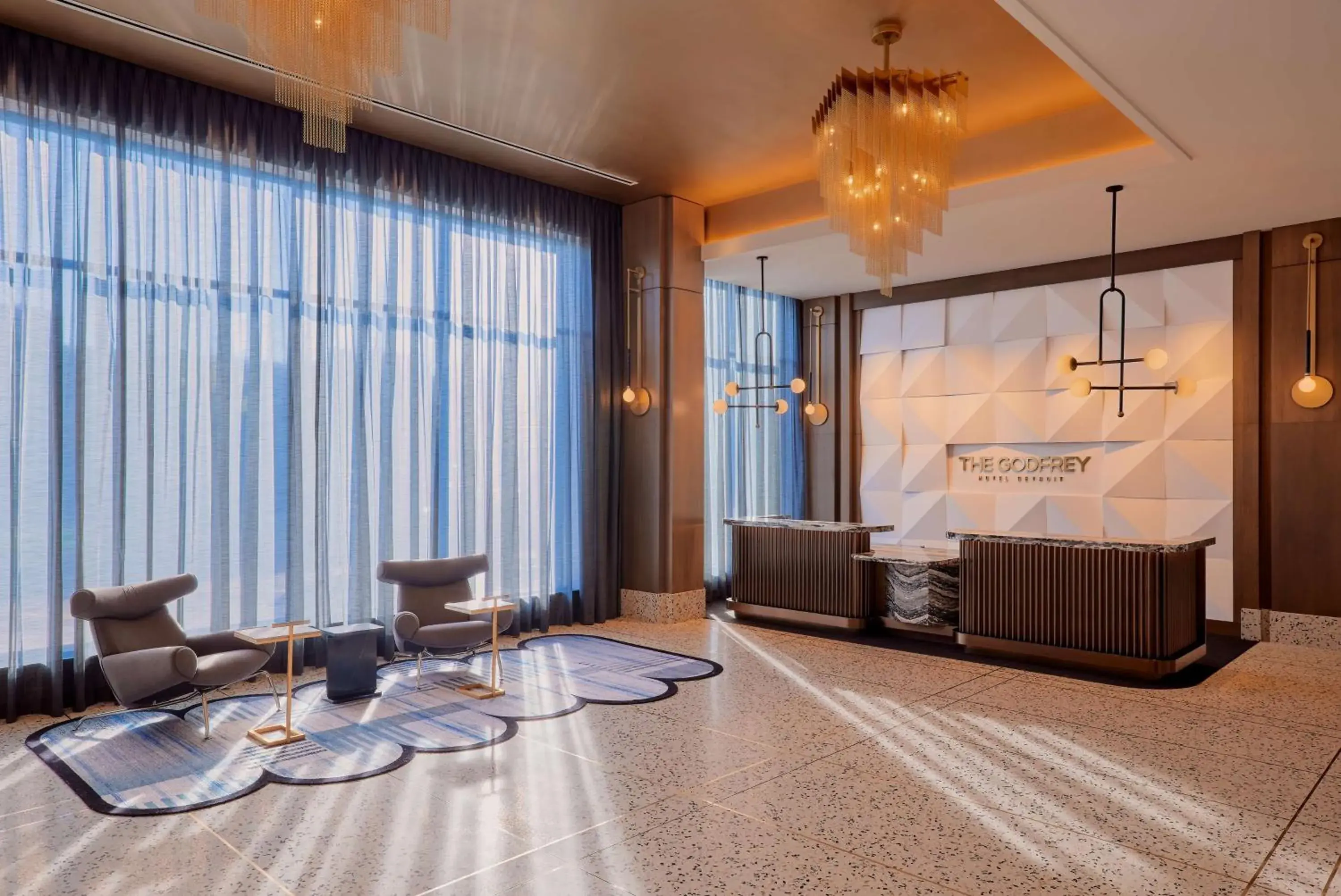Lobby or reception in The Godfrey Detroit, Curio Collection By Hilton Lobby or reception in The Godfrey Detroit, Curio Collection By Hilton